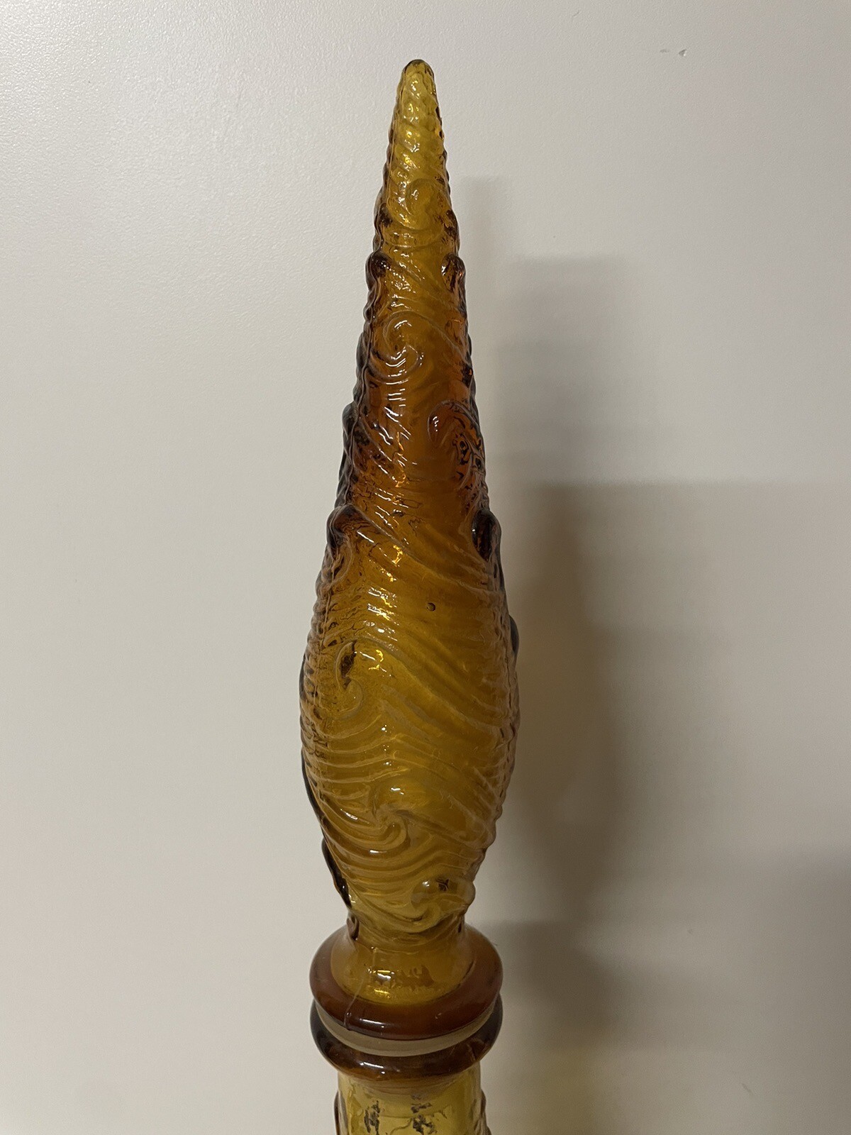 Vintage Made In Italy Empoli Bottle With Stopper 22.5”