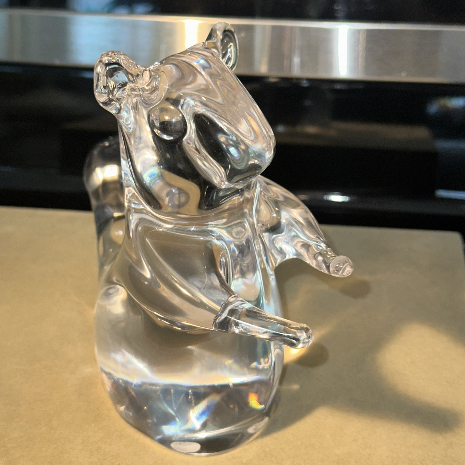 Vintage Daum France Clear Glass Squirrel Signed 6.75”H x 8.25″W x 3.5″D 3.8 Lbs.