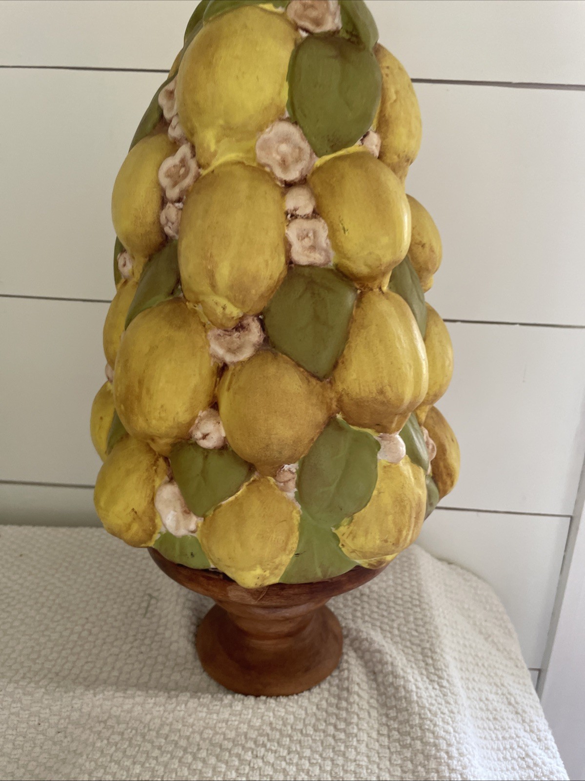 VTG Ceramic Lemon Topiary Tree MCM 60s Signed C Benson Jamar Mallory Studio Mold