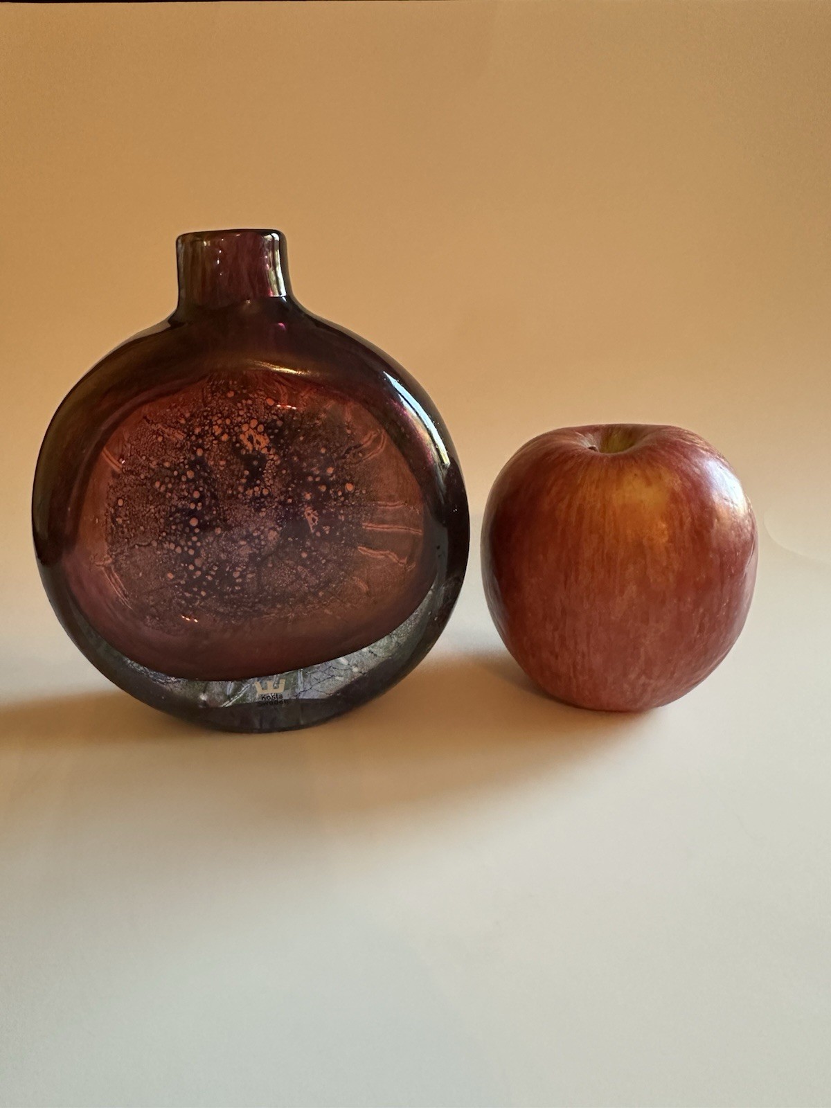 Kosta Boda Signed Goran Warff 1972 BBK Acid Etched Vase #47266 Amethyst 7.5”