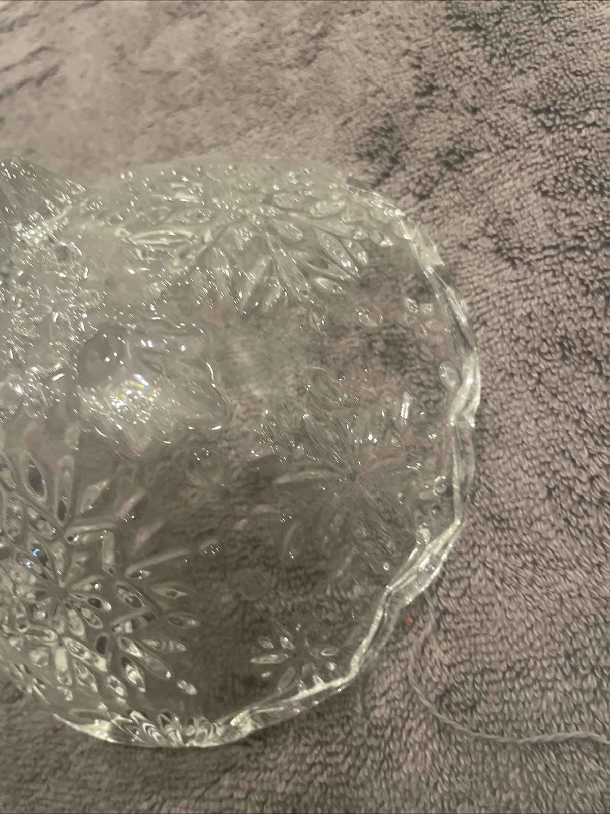 Mikasa Crystal Footed Bowl 6″ Snowflakes Candy Dish Christmas Holiday Classics