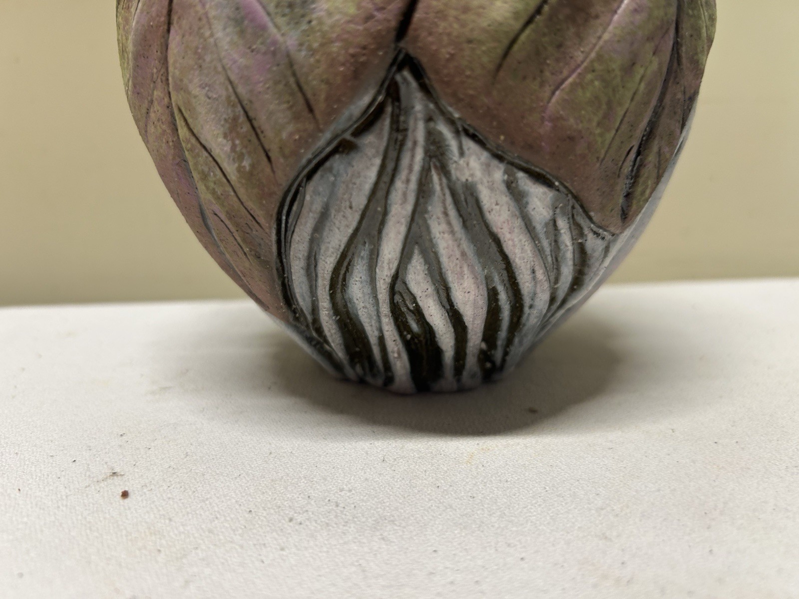 Colocasia Elephant Ear Hand Turned Pottery Vase/Planter by Nancy BRIGGS SIGNED