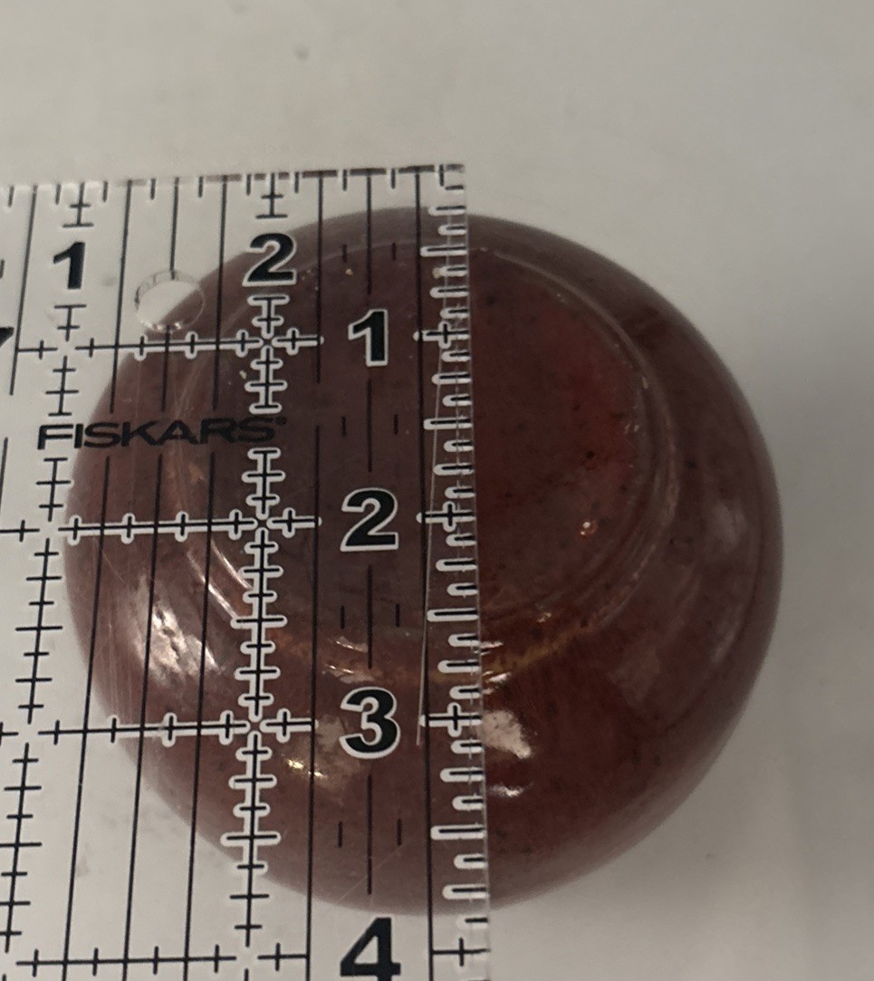 Studio Art Pottery Vase Spherical Red Mottle Boule Form Oxblood Volcano Glaze