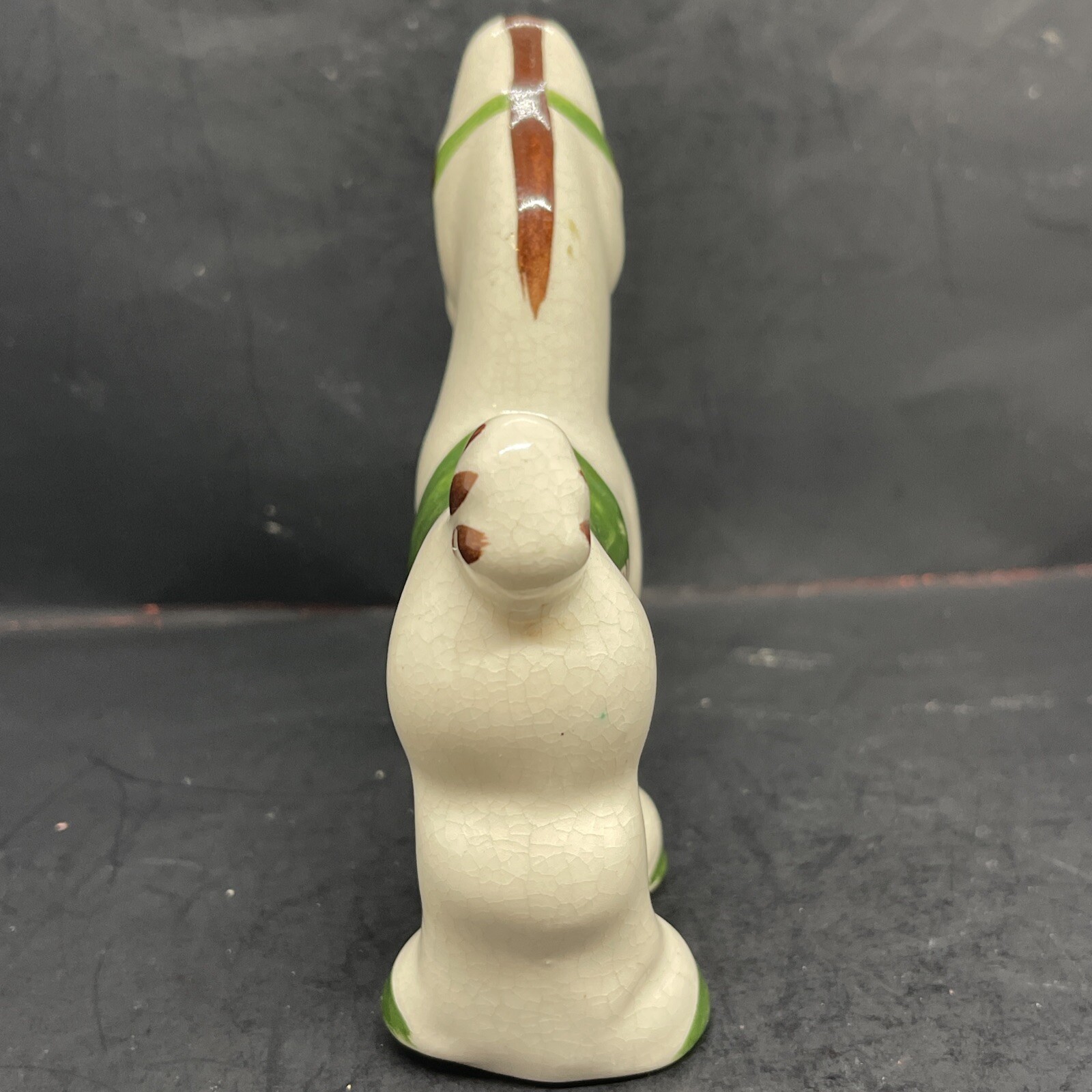 1940s Rio Hondo Ceramic Horse Figurine California Pottery Green, Cream and Brown