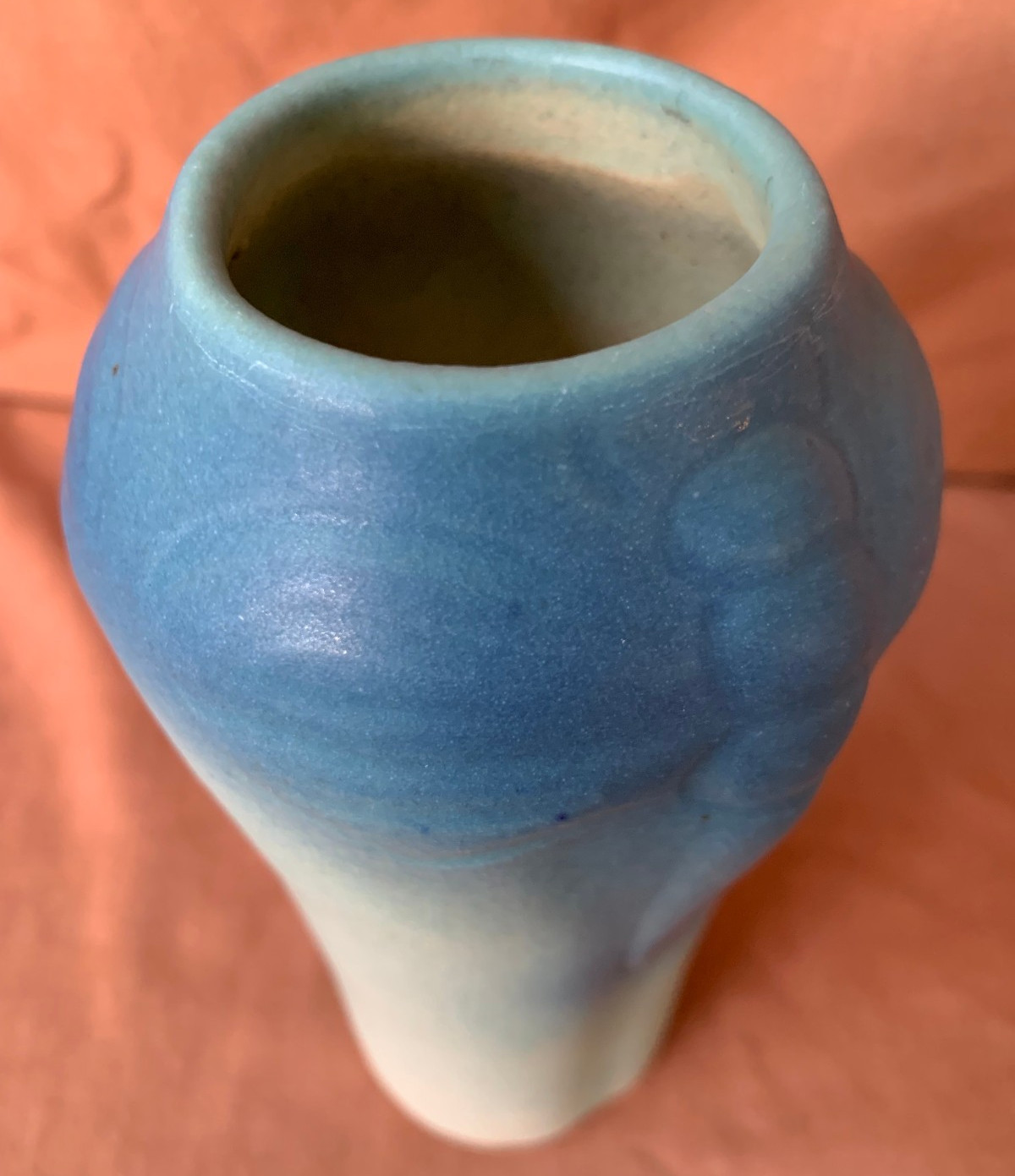 Vintage Van Briggle Art Pottery Ming Turquoise Dragonfly Vase 1920s Ex. Cond.