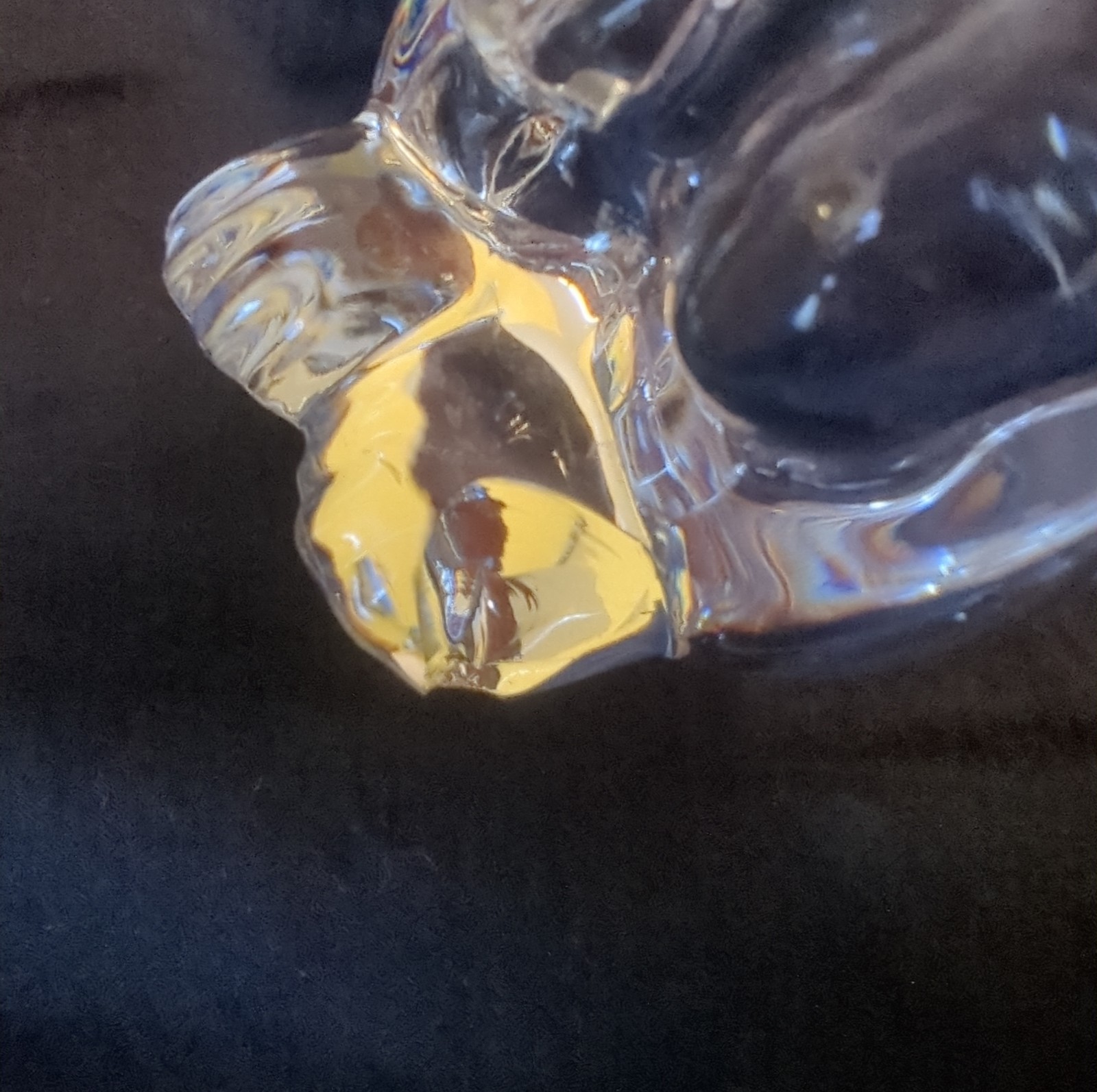 Baccarat France Standing Bunny Rabbit Figurine Crystal Clear Signed 3″ READ
