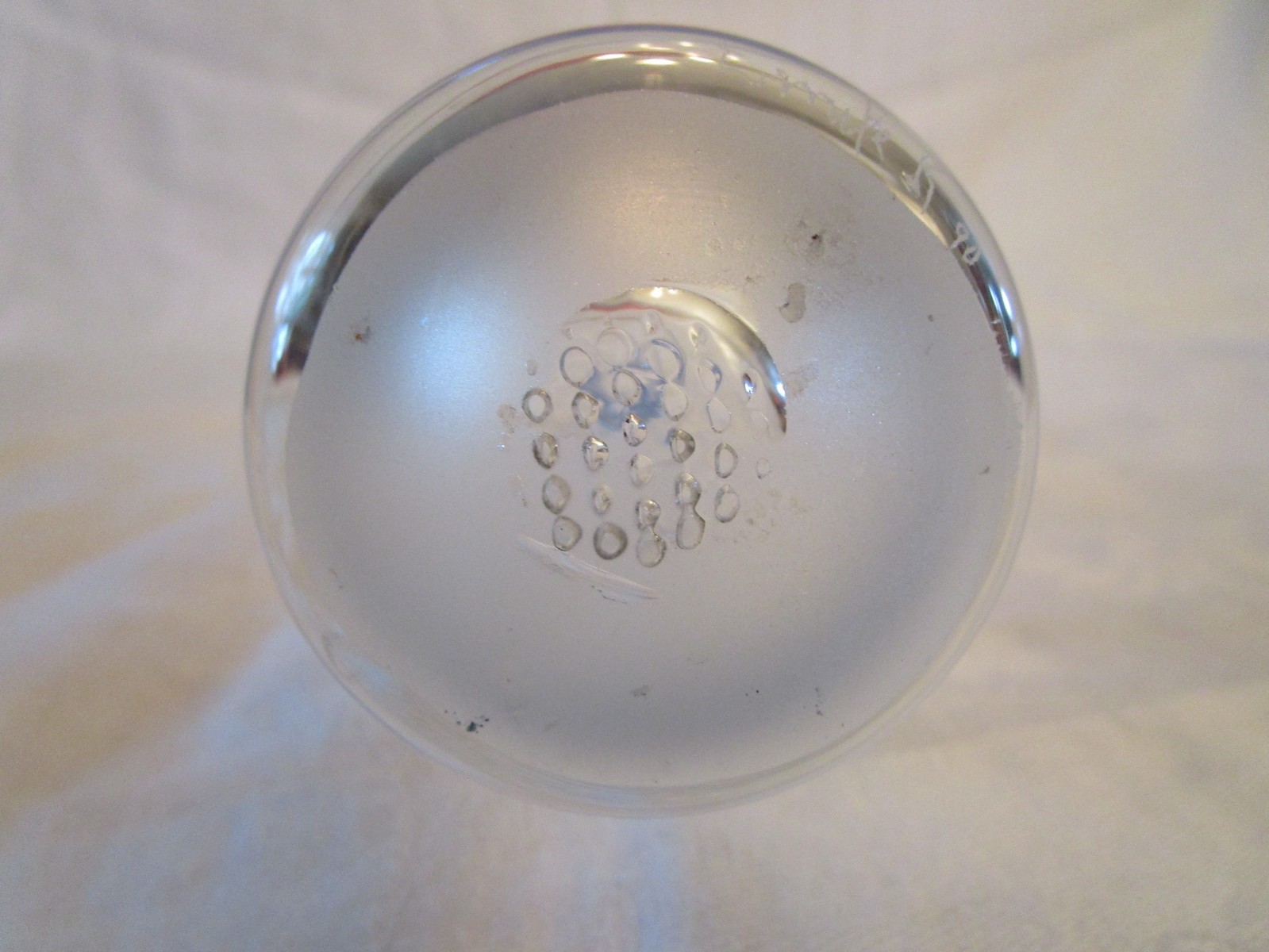 Swirl Vase Art Glass emile R. 1990 9″H 2.75″ Dia. Clear w/ Blue Lip