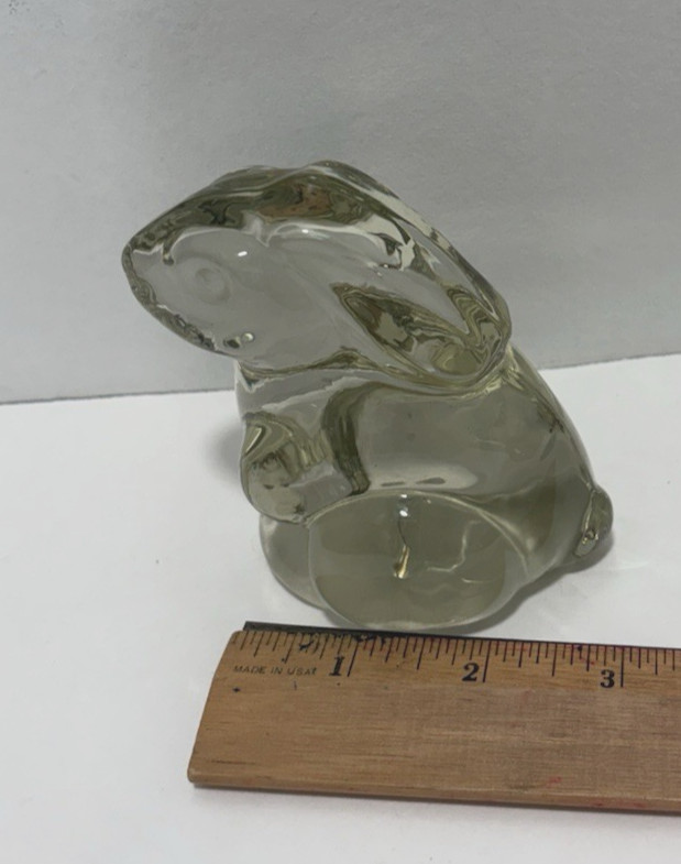 Glass Bunny Rabbit Paperweight Figure Easter Spring Decor