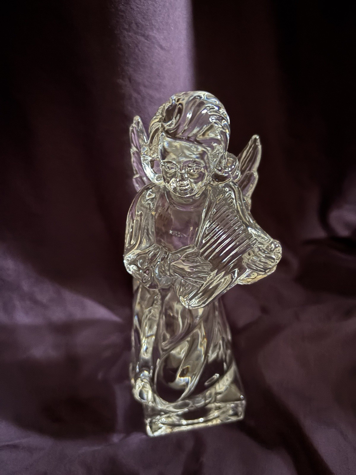 Mikasa Herald Collection Angel Harp Crystal Glass Germany 8” Tall SN093/529