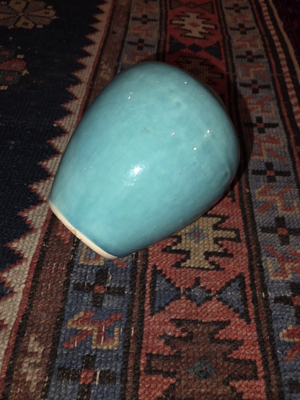2 Vintage Pisgah Nelson Turquoise Vase Arts Crafts Pottery Signed NC Beautiful