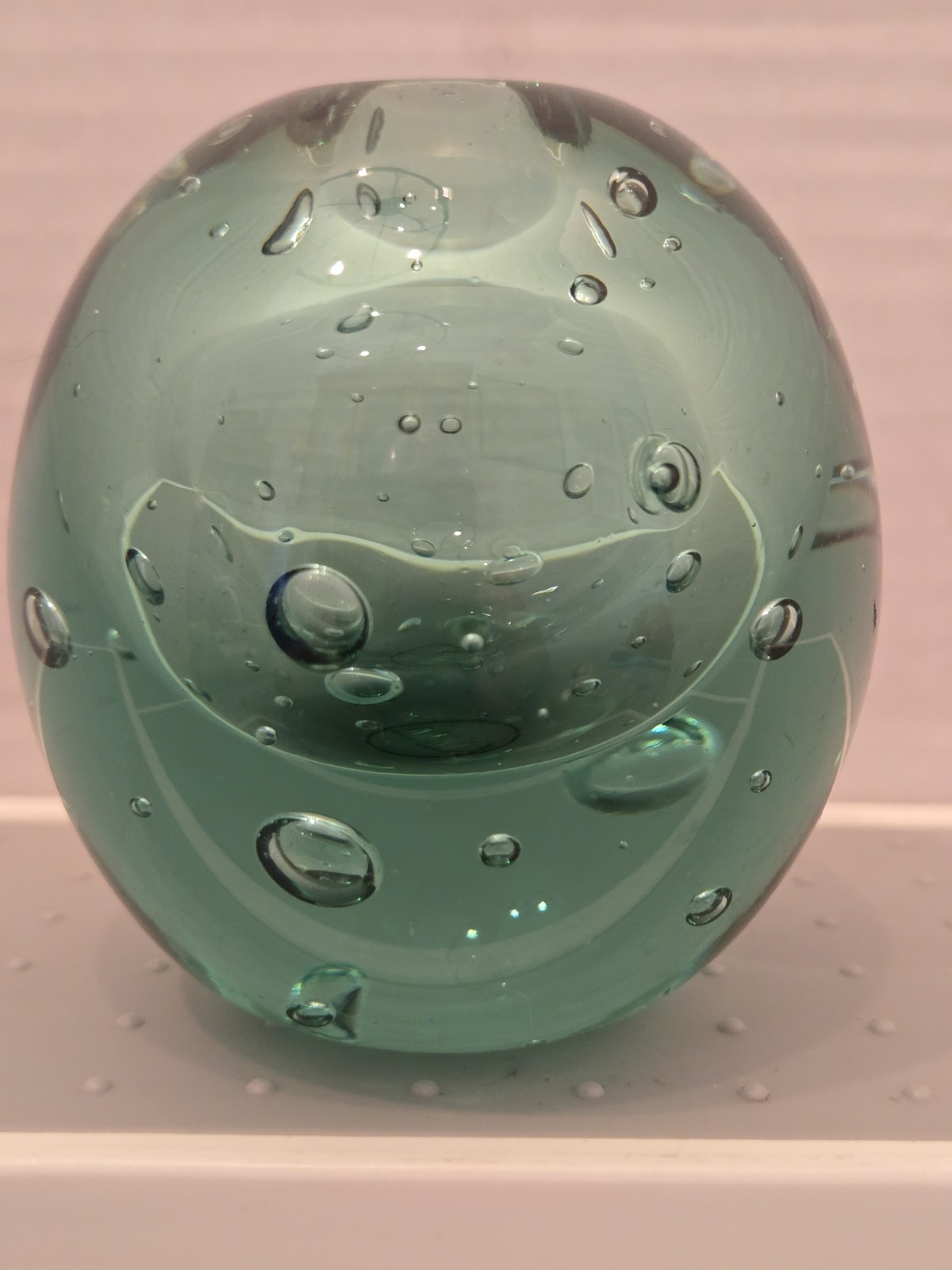 MMA Museum Of Modern Art Controlled Bubble Glass Candle Holder, Paperweight