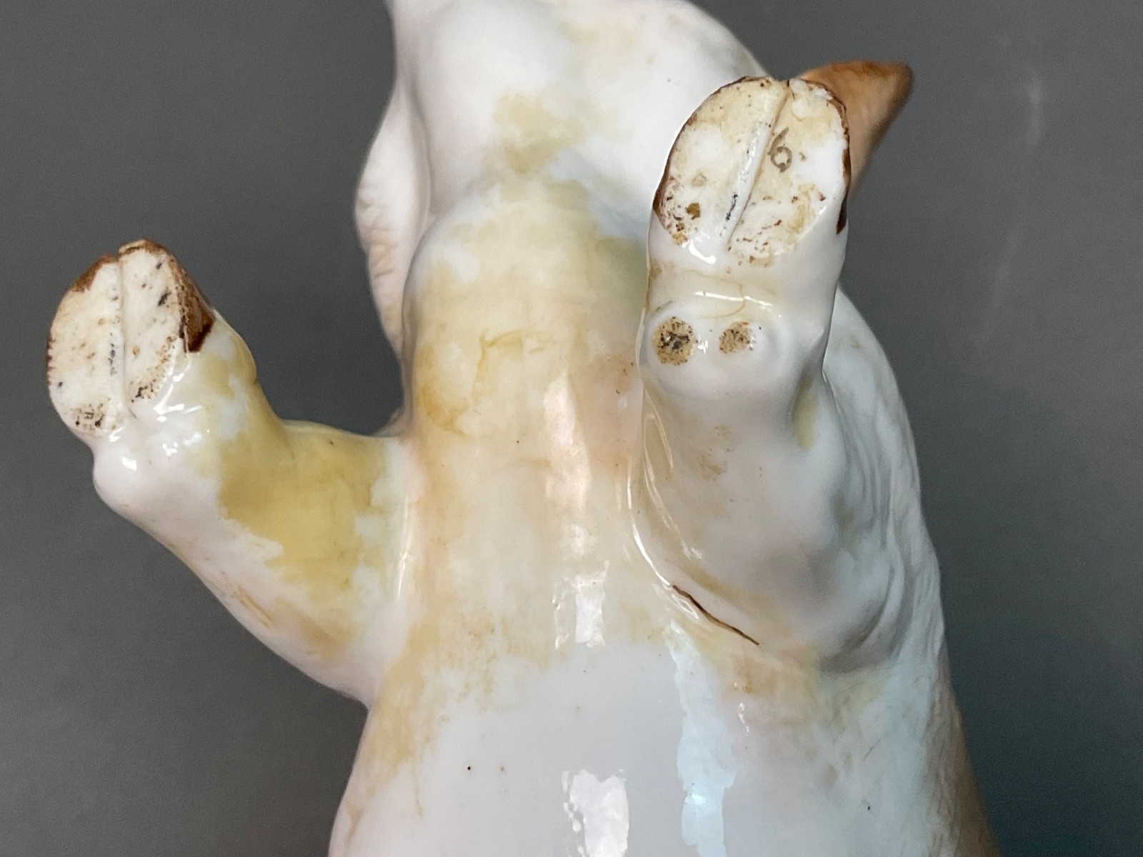 Antique German 19th Century Meissen ~Ernst Bohne Porcelain Pig ~ Wild Boar 8″