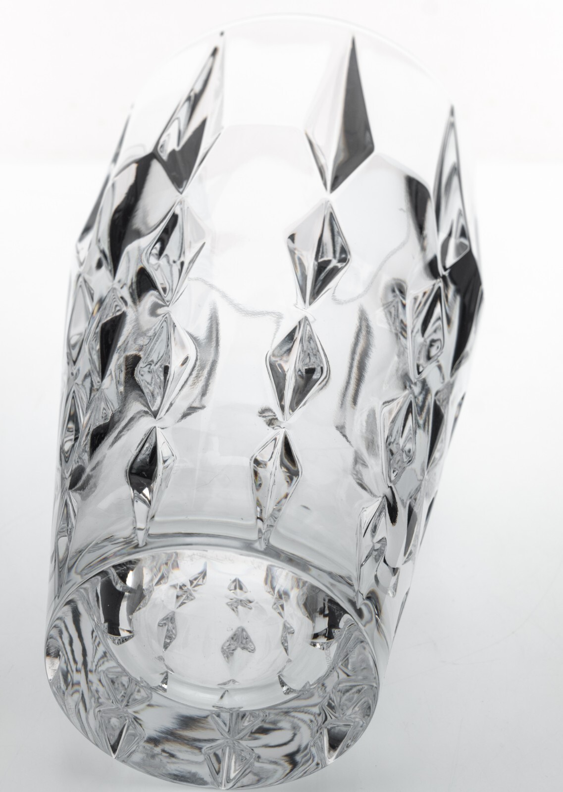Wedgwood Vera Wang Crystal Peplum Vase Large Heavy 10.5in 9.5lbs Used VG