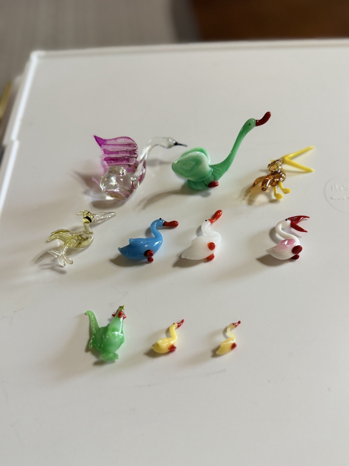 10 Vintage Miniature Blown Glass Bird Figurines Trinkets