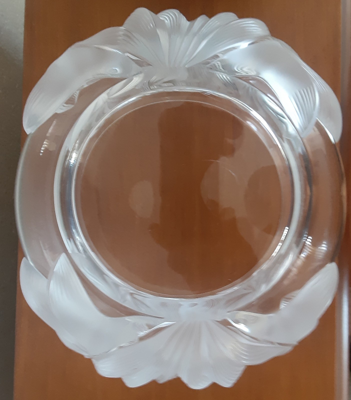Large Lalique Crystal Floral (“Pivoine”) Round Bowl – France