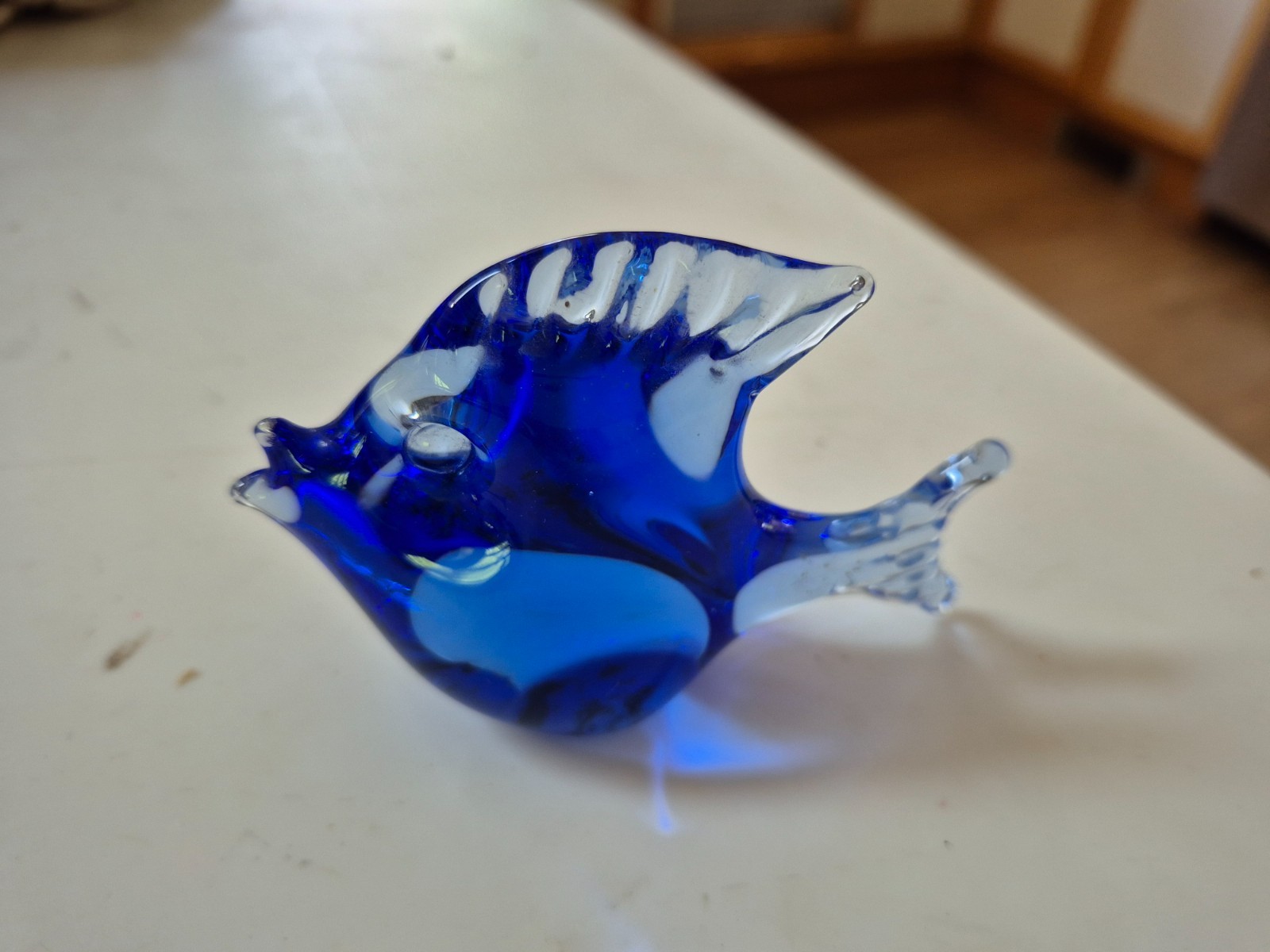Blue Glass Fish Paperweight Hand Blown – MINT CONDITION