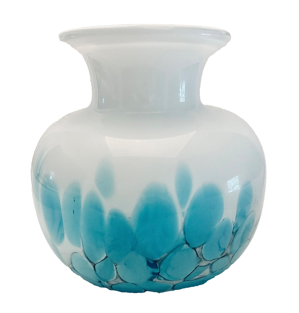 Tarnowiec (Stamped) Art-Glass Vase. Hand-Painted – 8″H