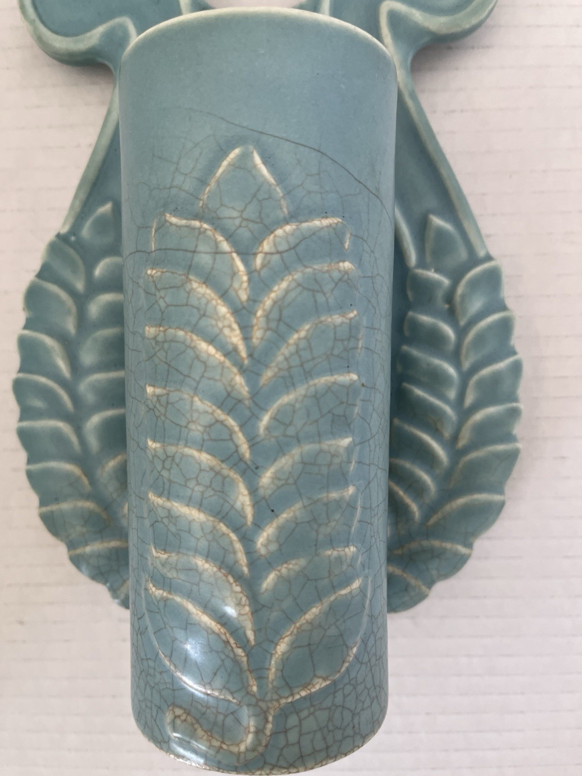 Vintage Unique Large Blue Wall Pocket Made in Japan