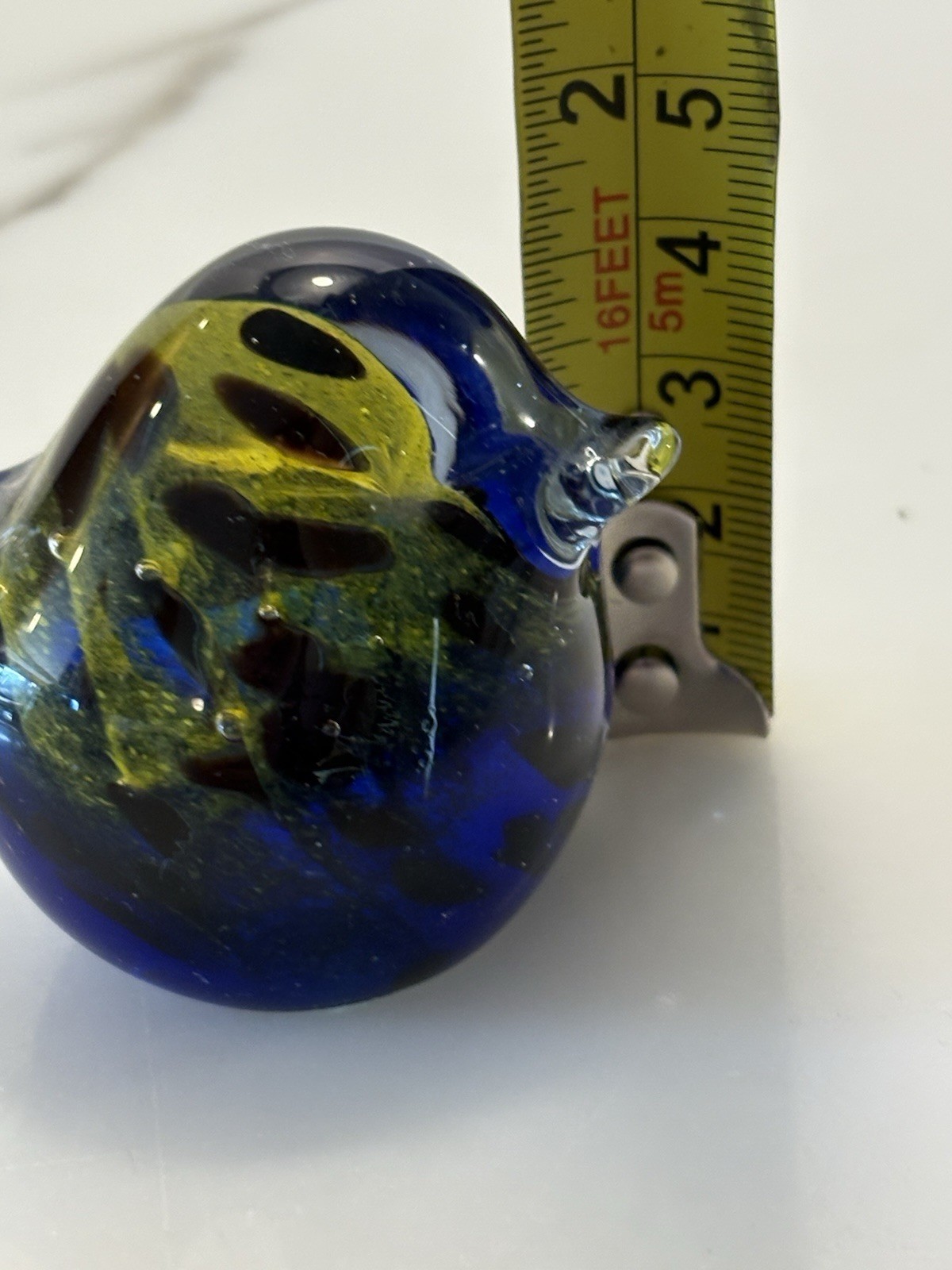Glass Blowers MALTA Small Bird Sculpture Paper Weight Vintage