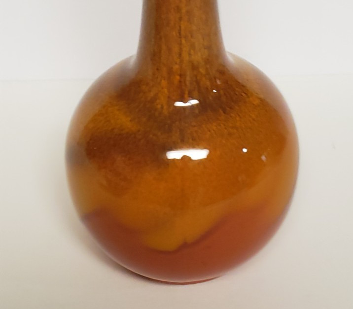 Royal Haeger 1970s Retro Orange Flambe Mid-Century Modern Pottery Vase, Marked