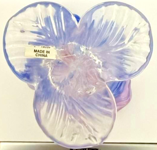 Hand‑Blown Style Art Glass candle stick – Purple & Blue Swirl – Unbranded –
