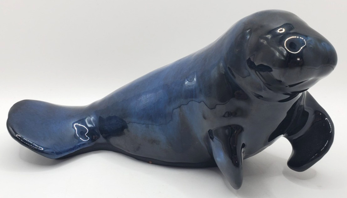 Blue Mountain Pottery Manatee Marine Life Mammal Sea life 7” x 3.75”