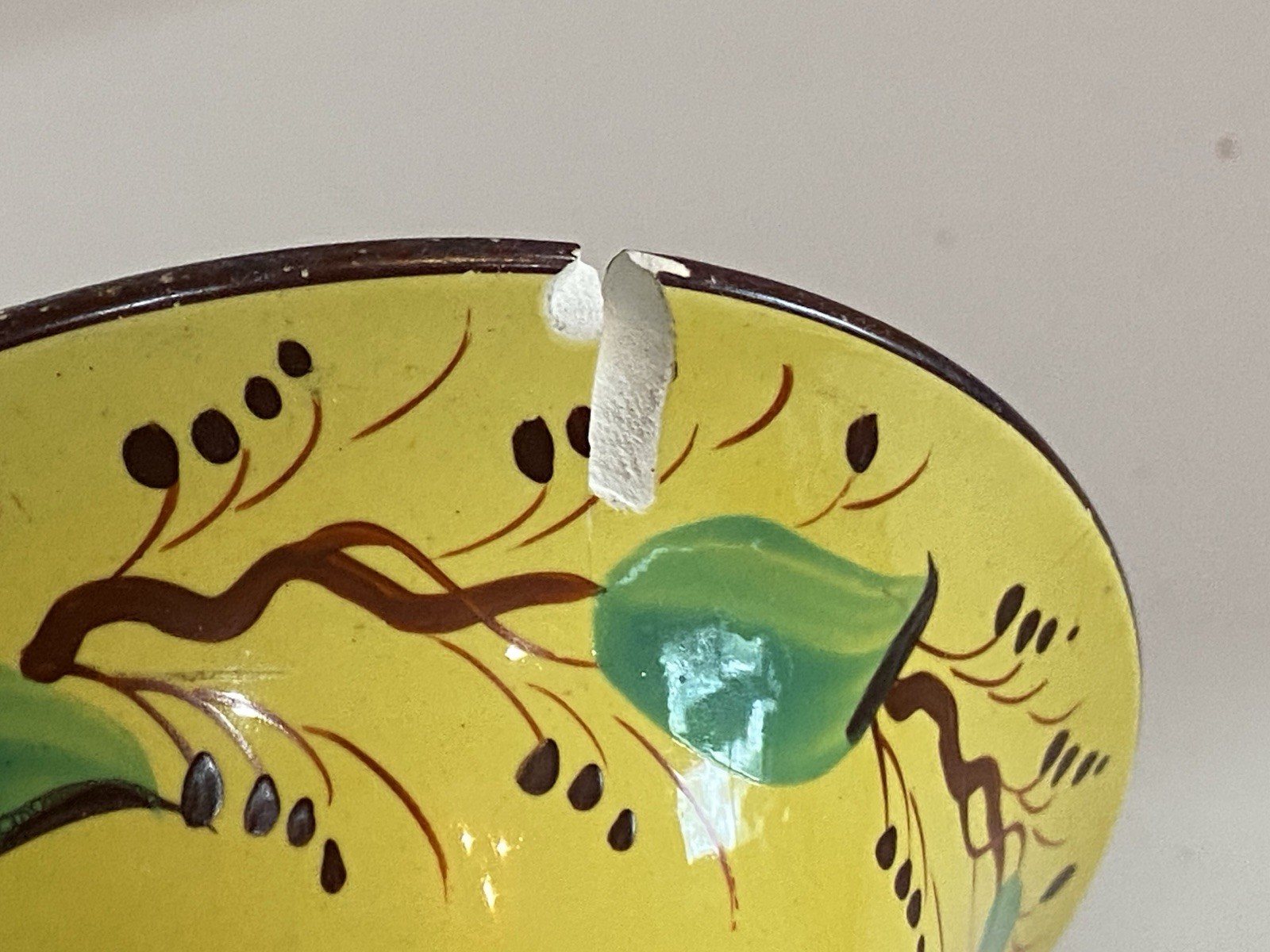 Staffordshire Canary Floral Spill Vase Ca. 1820 Yellow Engine Turning