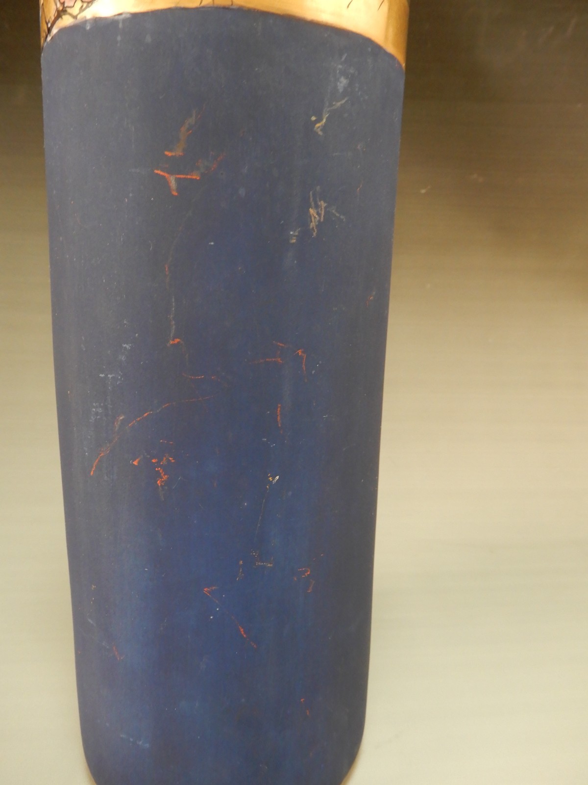 Antique PH Leonard Vienna Austria Hand Painted Birds Cilindrical 12-1/2″ Vase