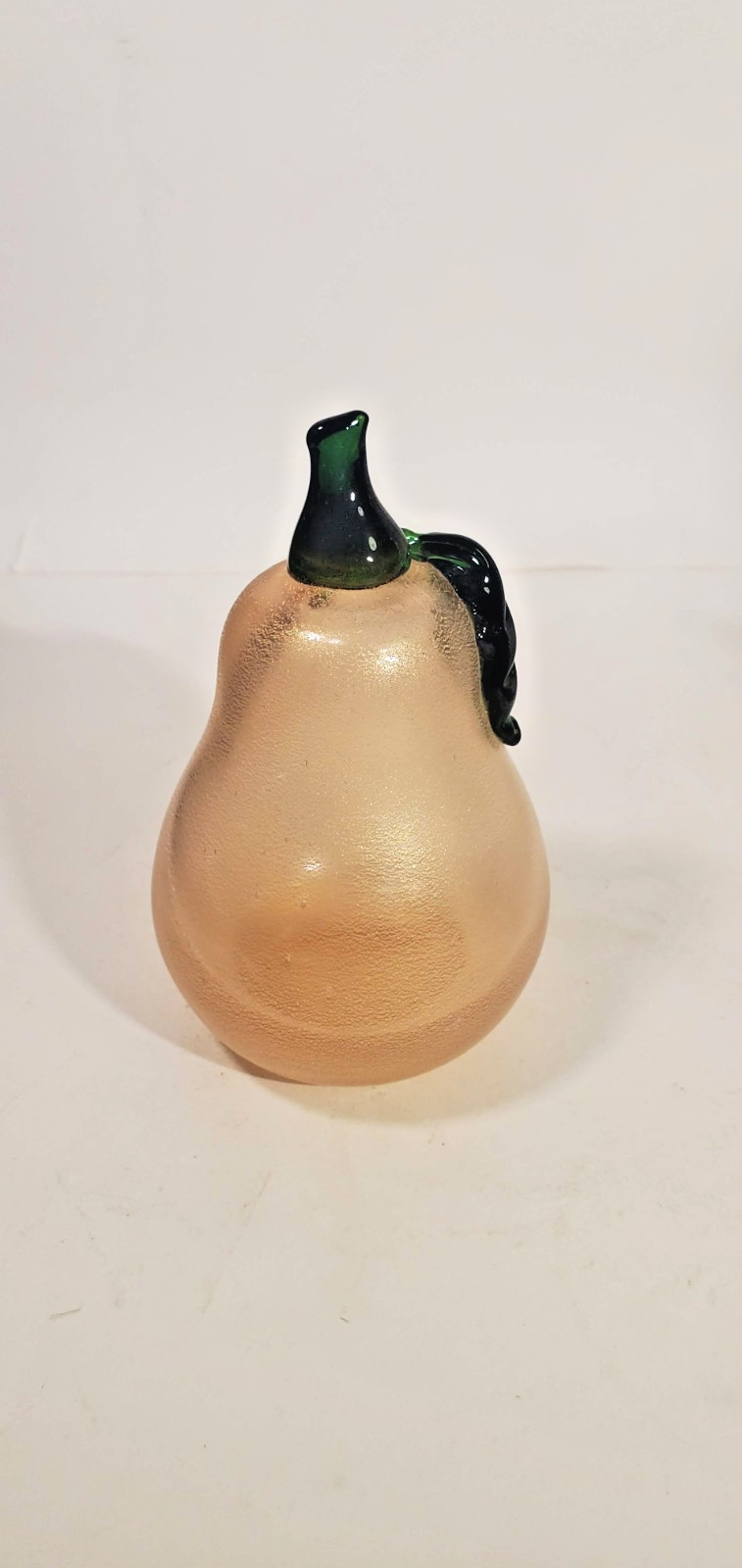 Vintage Murano Glass Pear Shape Paperweight Aventurine Gold Iridescent 4.5 Inch
