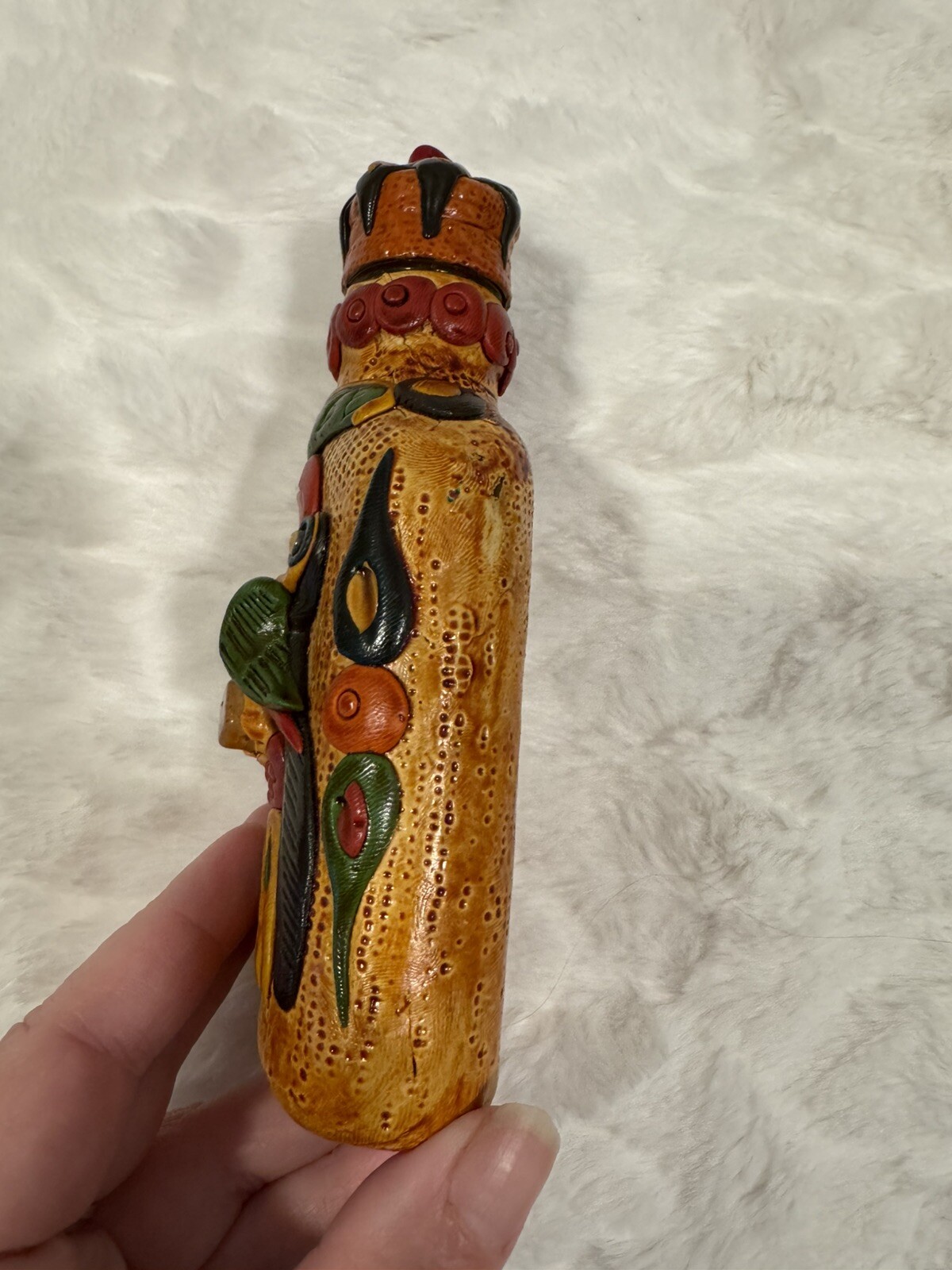 Handmade Decorative Glass Bottle Polymer Clay With Polished Stones – Guatemala