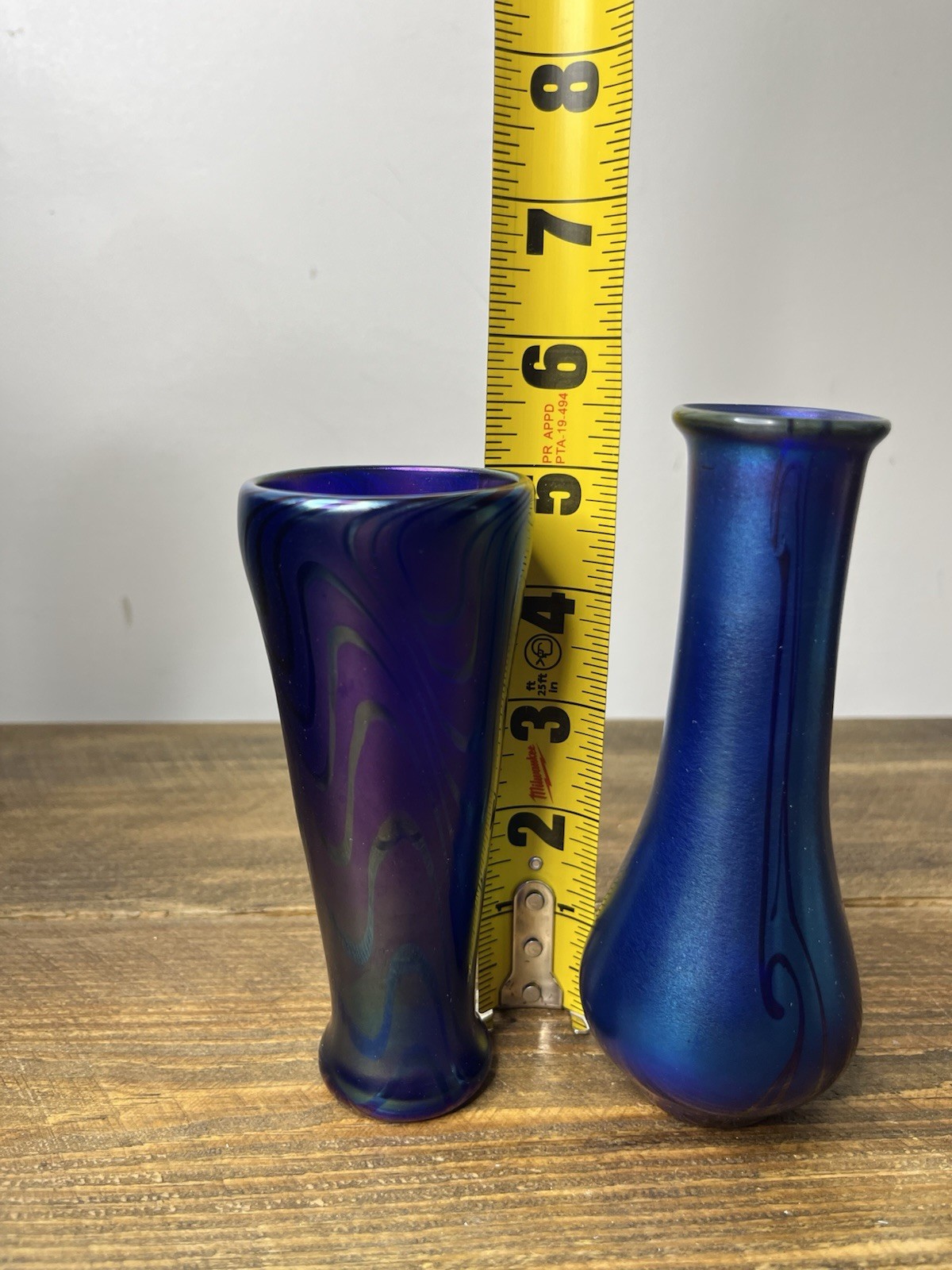 Orient & Flume Iridescent Blue Art Glass Vases & Ornaments