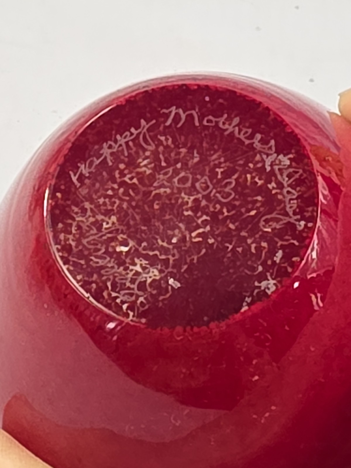 Vtg Zellique Studios Art Glass Red Apple Paperweight 2003 Signed Hand Blown 119