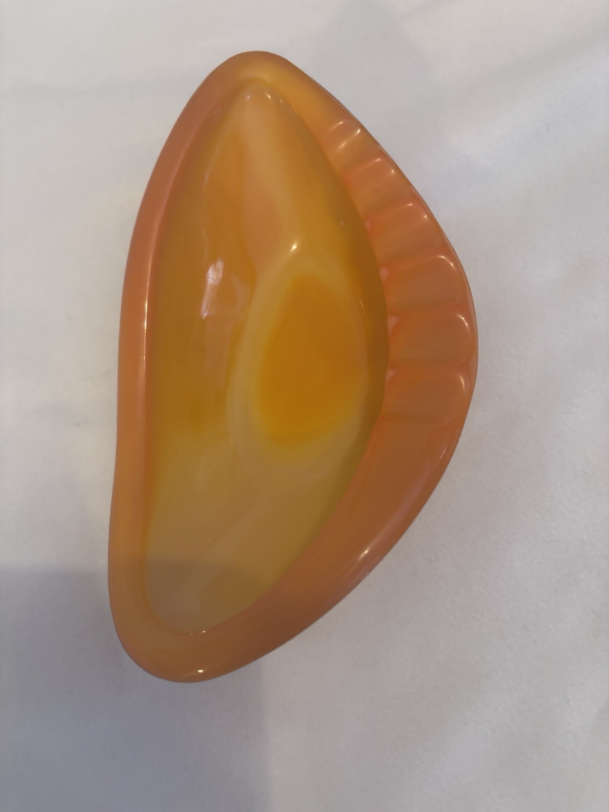l. E. Smith bittersweet Orange Art Glass Ashtray with Glossy Finish