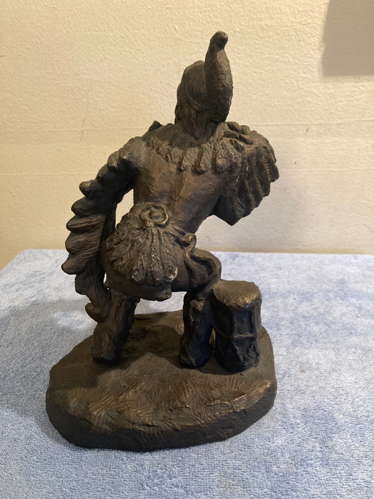 VINTAGE ESTATE FIND EAGLE DANCER NATIVE AMERICAN METAL SCULPTURE FIGURINE