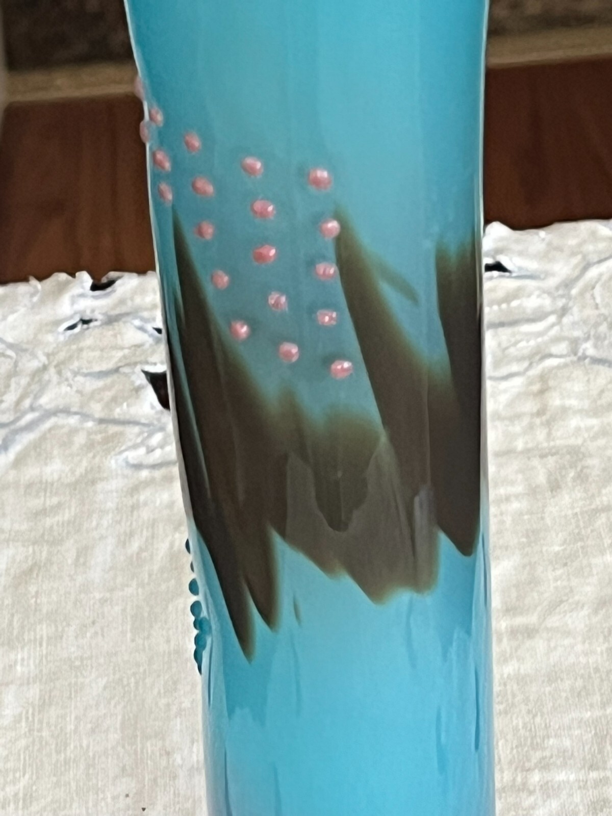 HUDSON BEACH STUDIO NY BLUE CYLINDRICAL ART GLASS VASE SIGNED GILVEY 1987 EC