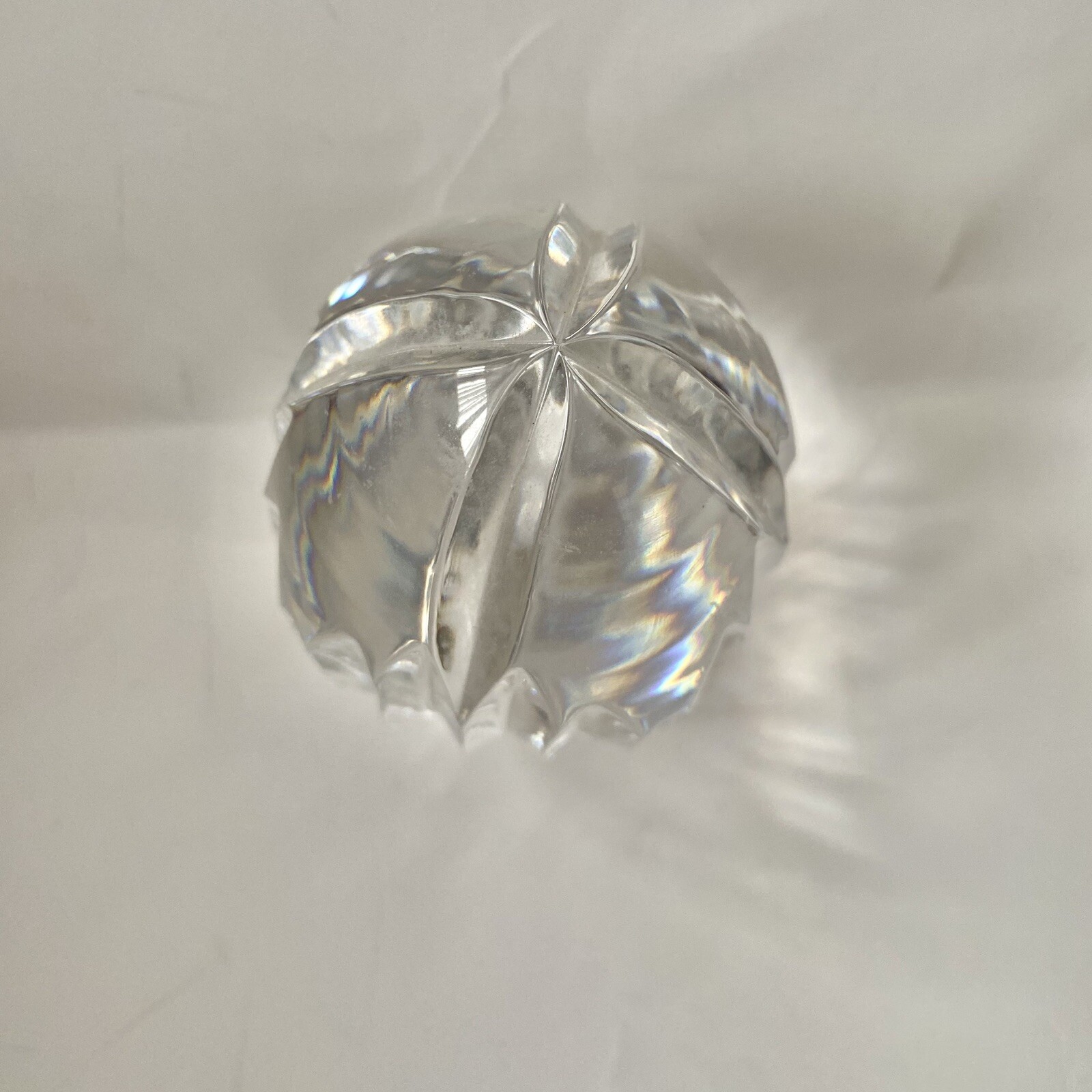 Paperweight Clear Cut Glass Egg Shaped 5 Inches