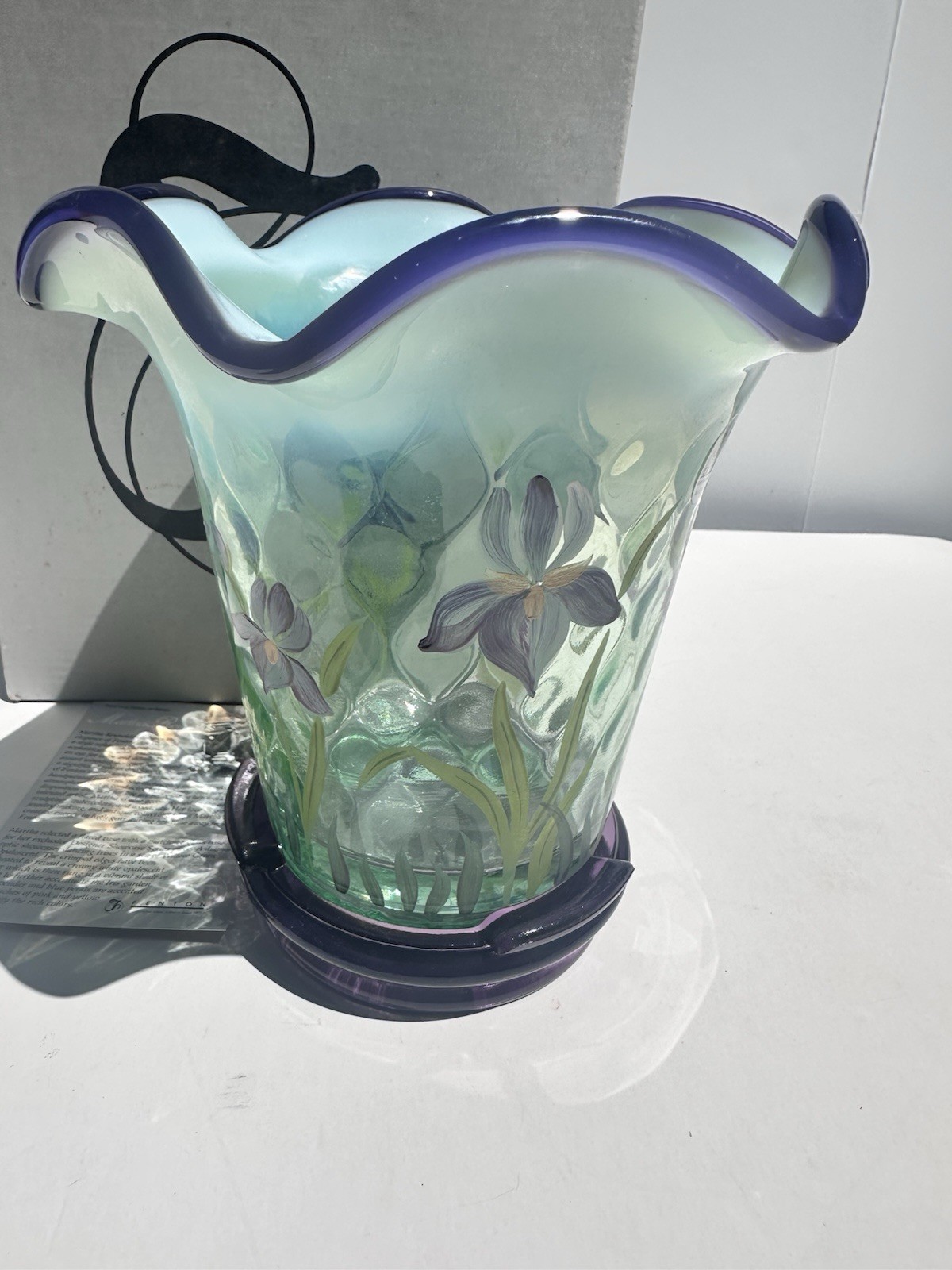 Fenton Art Glass “Designer Showcase” Flip Vase Signed By Bill Fenton