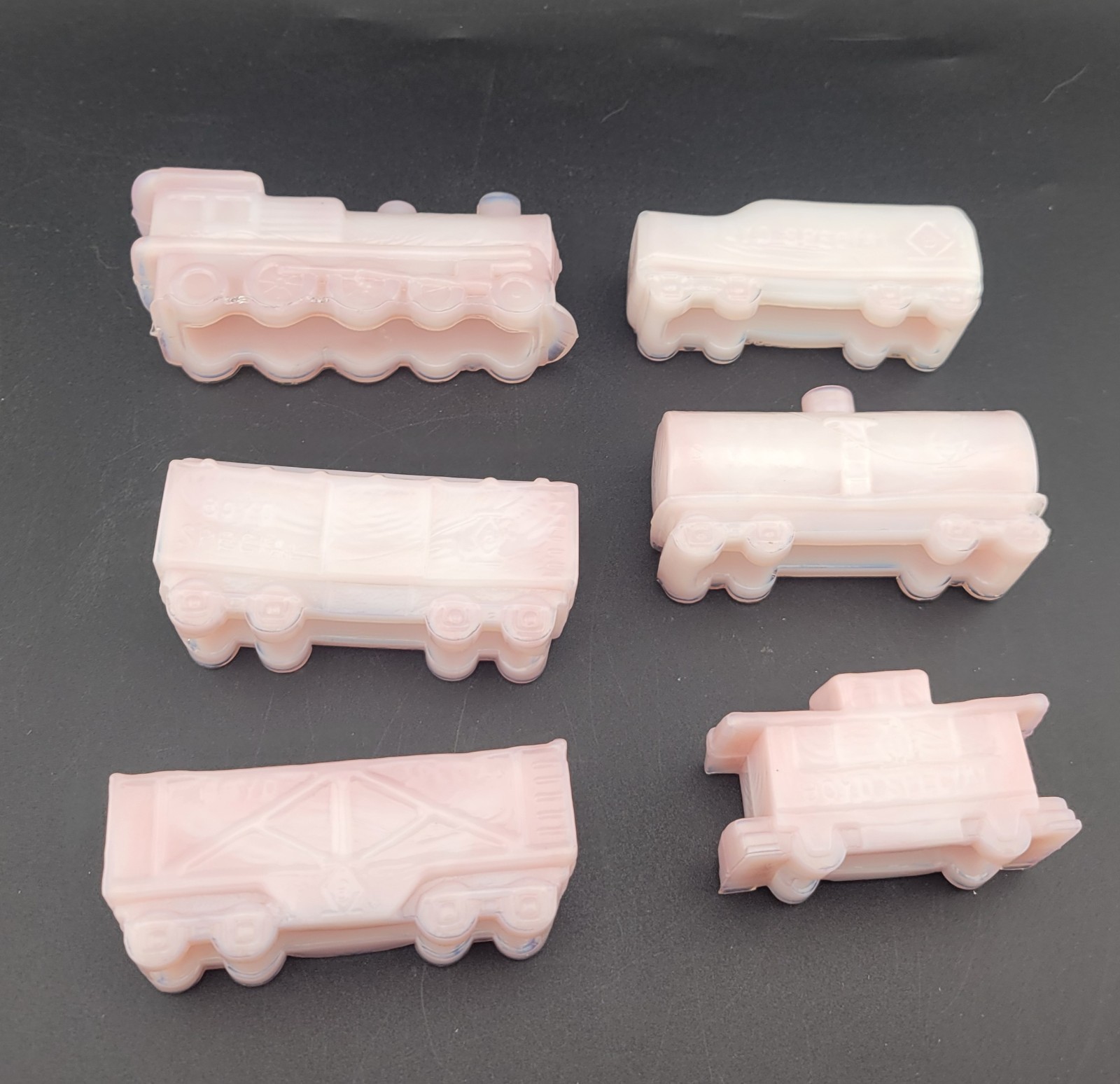 Boyds Special Opaque Pink Glass Christmas Train Handpainted Numbered In Box