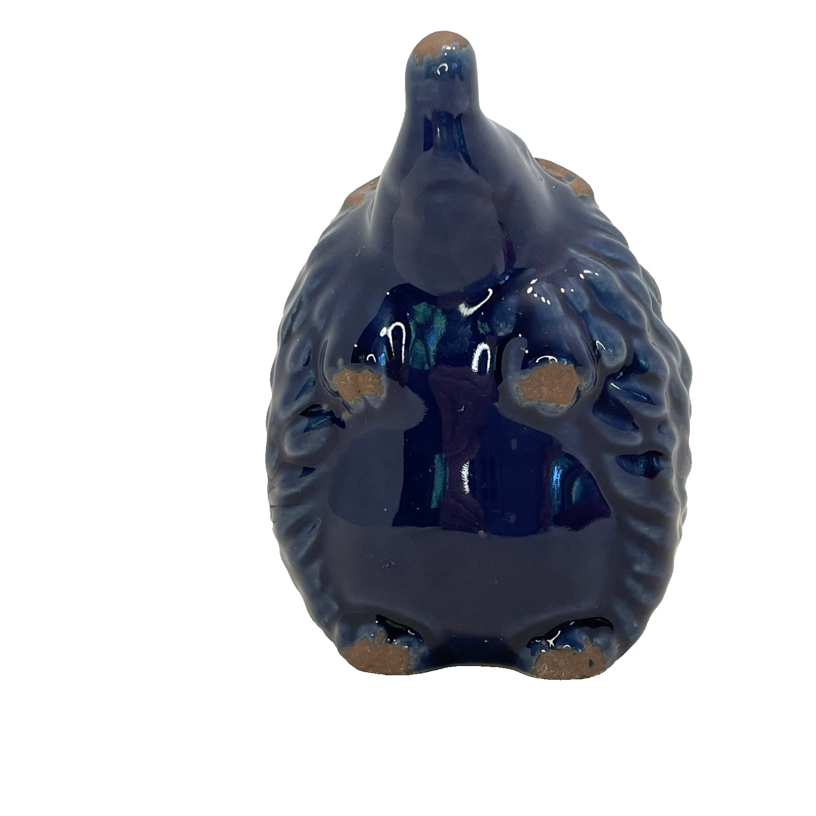 Cobalt Blue Pottery Hedgehog Figurine