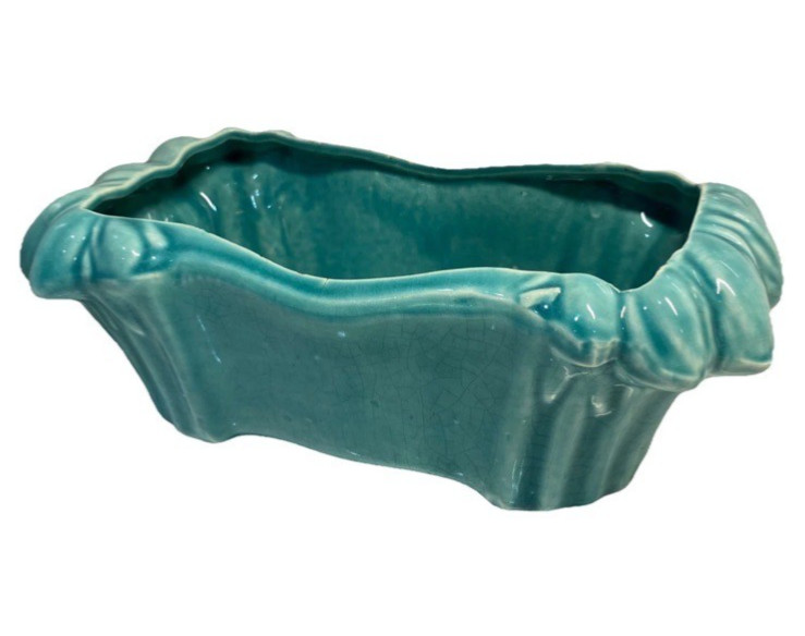 Vintage McCoy~ Rectangle Planting Dish~Turquoise Blue Teal~9.25 x 5 in~LAST ONE