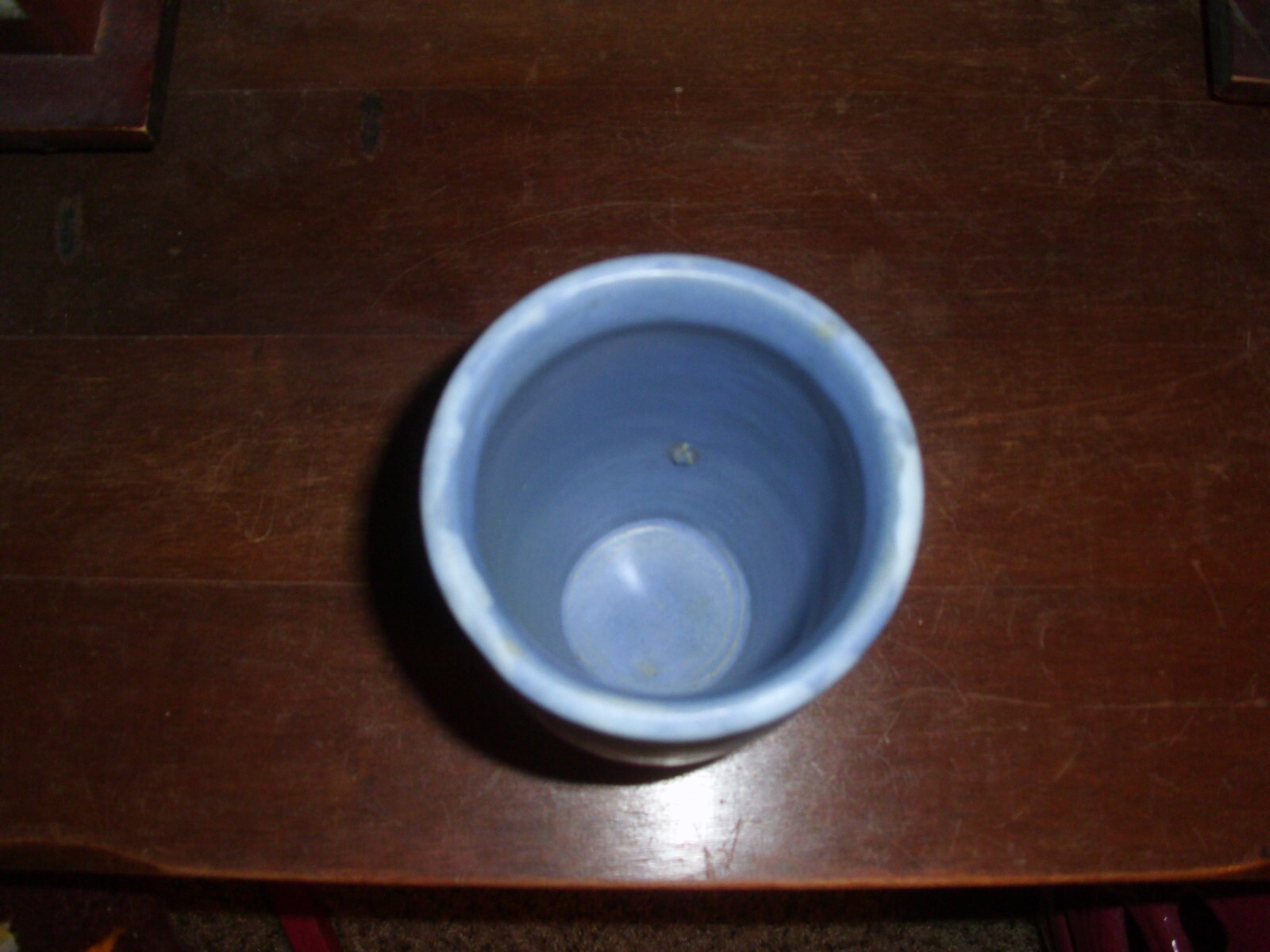 Vintage Brush McCoy Pottery Blue Art Vellum 6 1/8″ Vase
