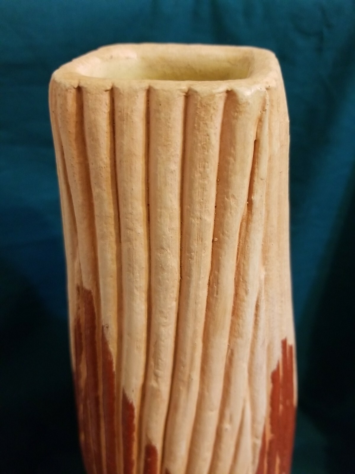 VTG Art Studio Ceramic Clay Pottery Hand Made Vase Wt 6 lbs 9.5 Oz., 16″ Tall
