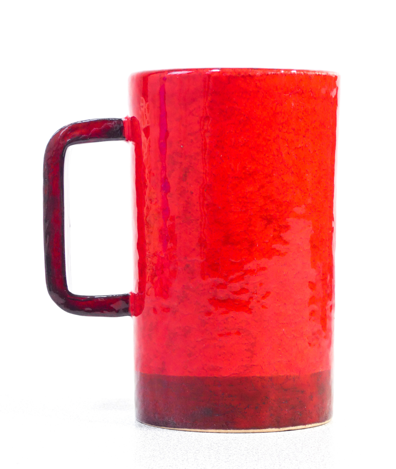 ⚜️ Set 11 Cups Glazed Red Ceramics Keramos by Ghigo Ceramic Period 1950s