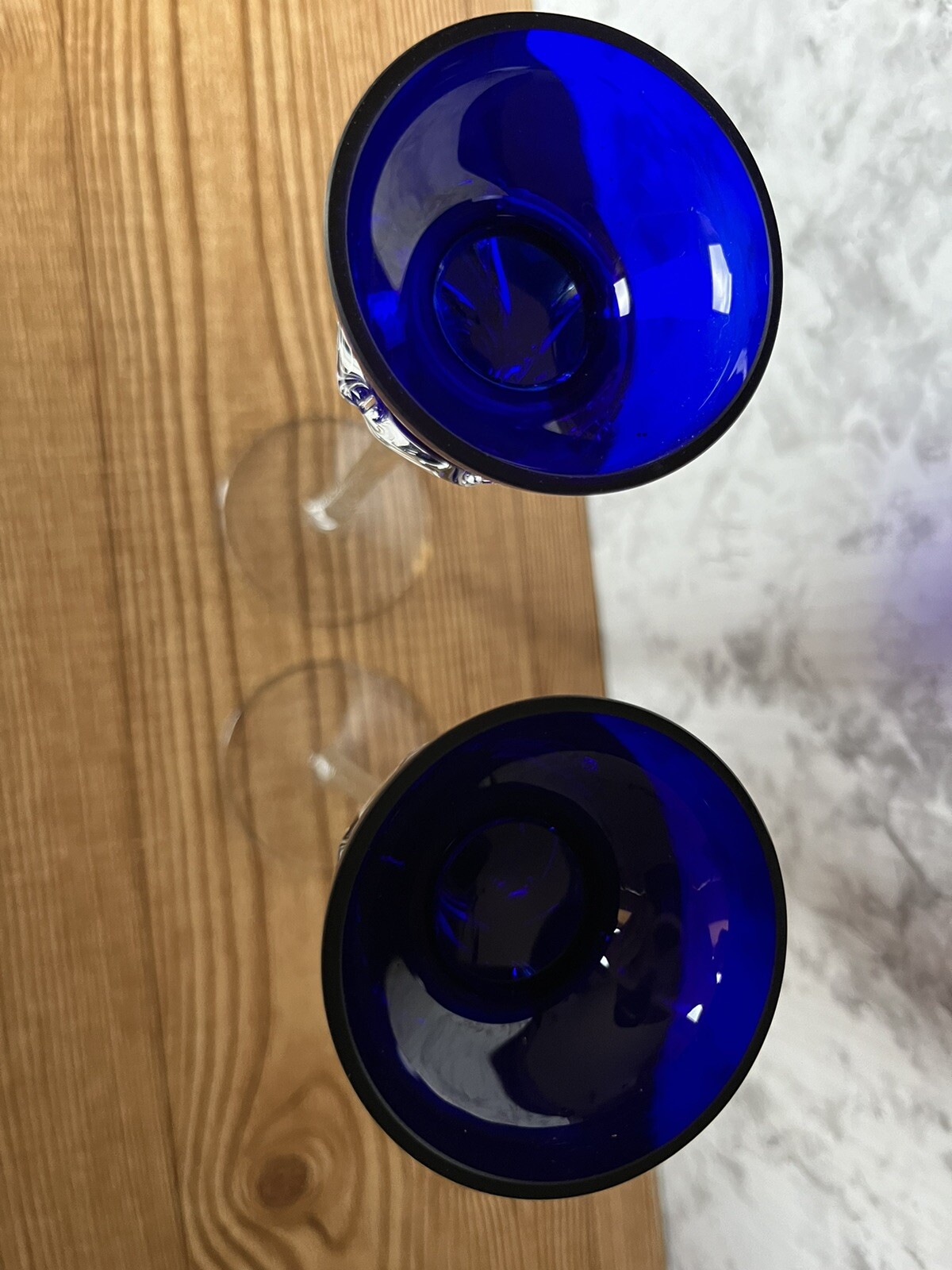 Crystal Clear Industries Art Glass Irene Cobalt Blue Twist Stem Candlestick
