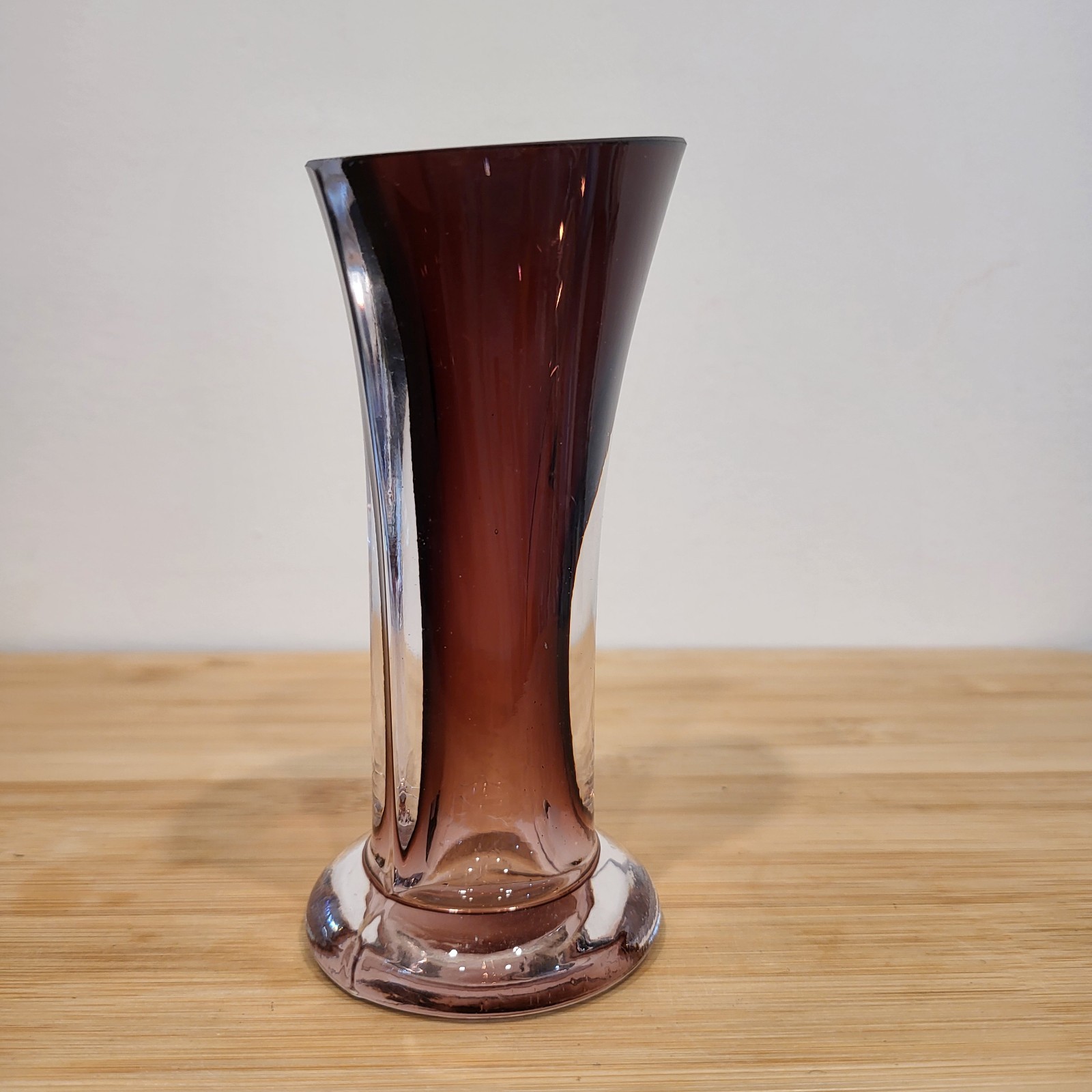 Angular Art Glass Amethyst Bud Vase Purple Ombre Unique