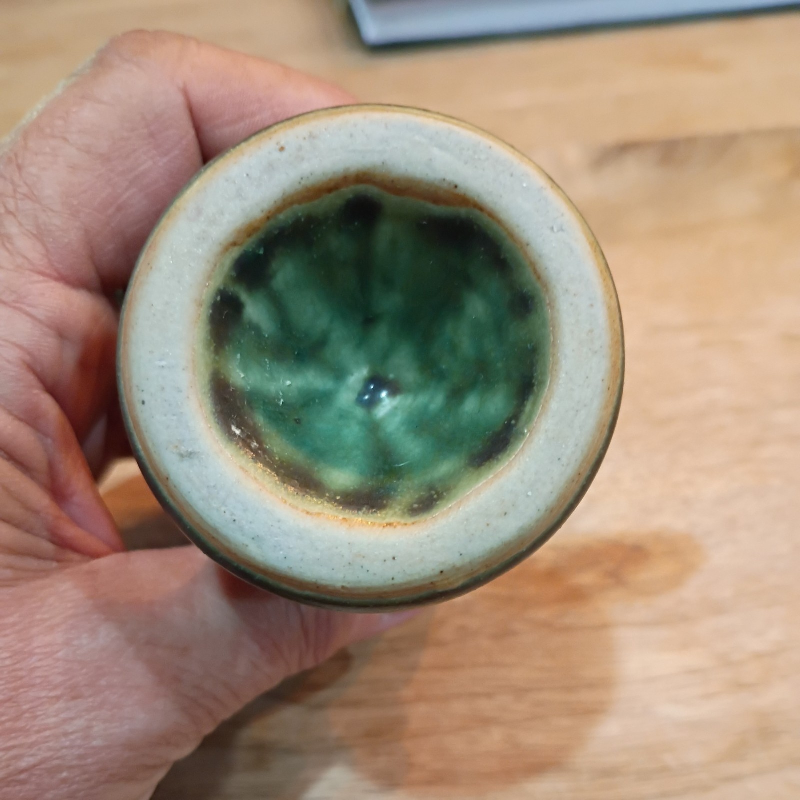 Frog Pottery Matte Green Glaze Toad 3.5″ Candlestick