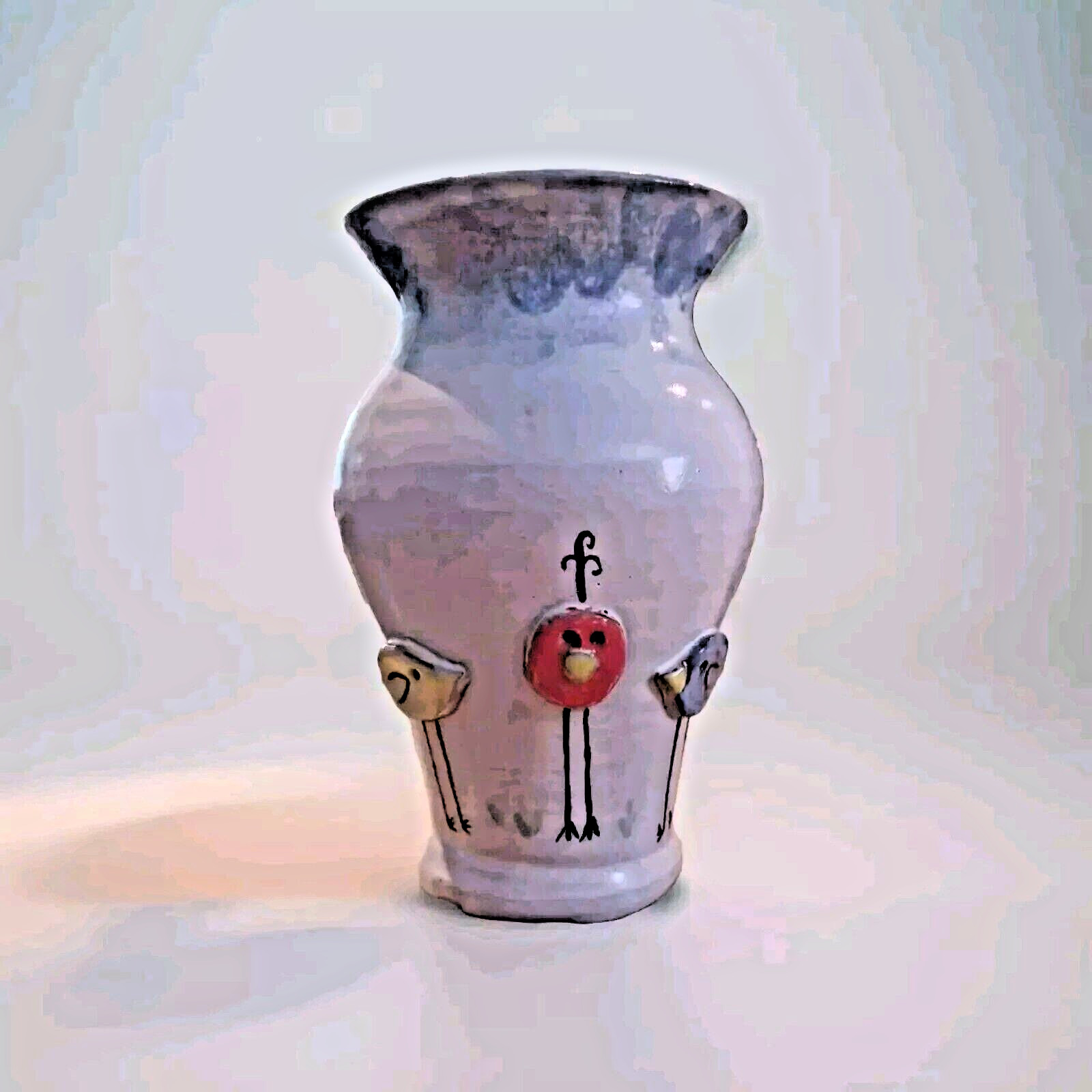 Mudworks Pottery Handthrown Bird Vase Made In USA Rustic Artisan Farmhouse