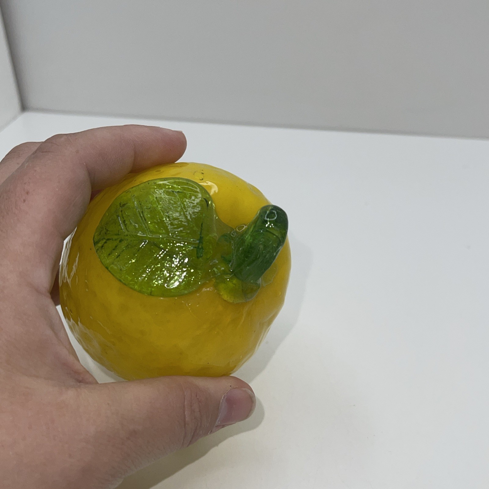 Vintage Murano Style Art Glass Fruit Hand Blown 3 Lemons 1 Orange