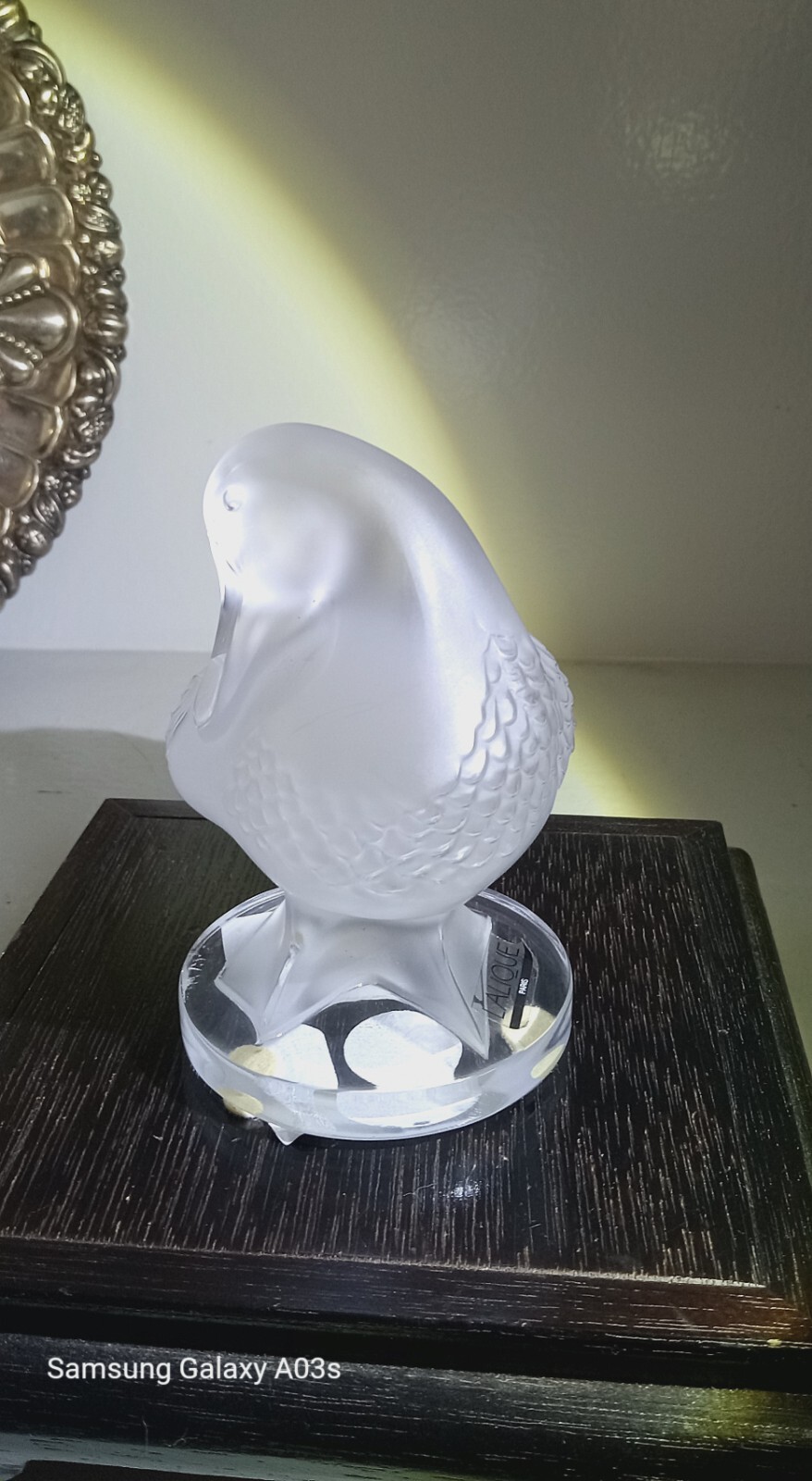 Lalique Frosted Crystal Signed Duck 4 3/8″ Tall 5 1/2″ Long, Heavy EUC