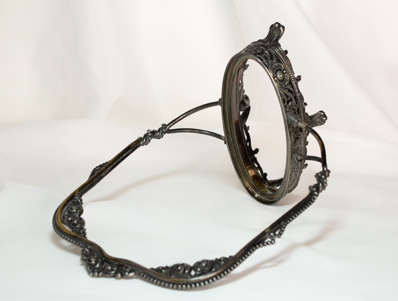 Victorian Brides Basket With Sun Purple Glass Bowl
